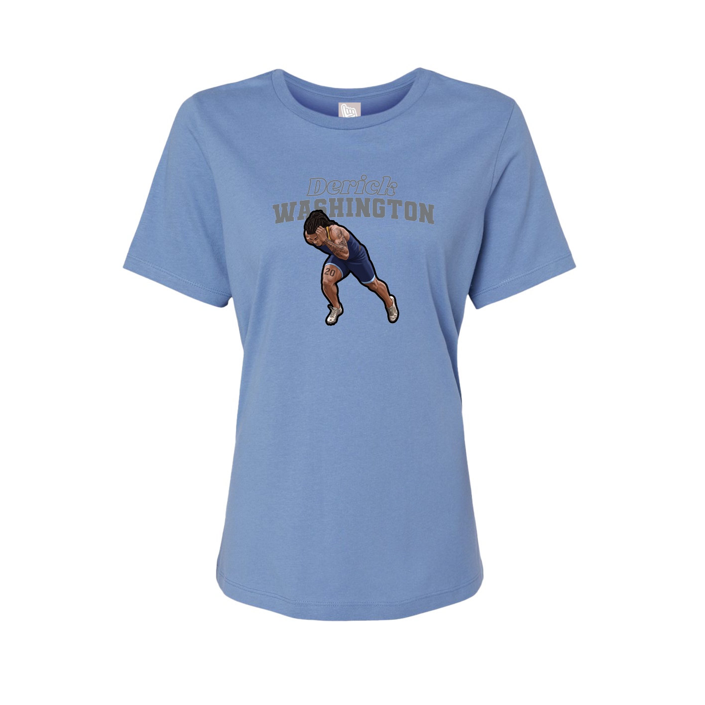 Womens Tee — Name Arch in Powder Blue