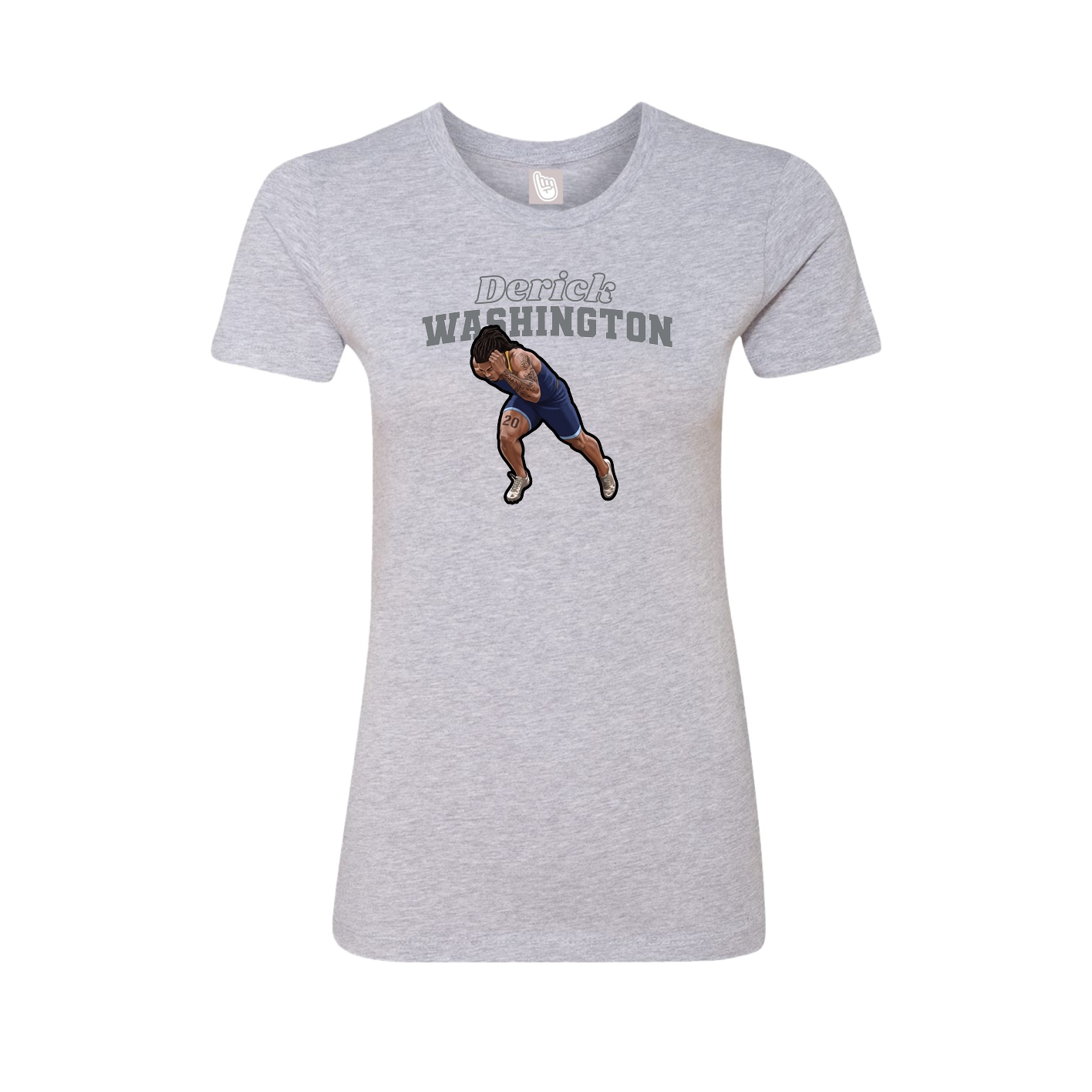 Womens Tee — Name Arch in Grey