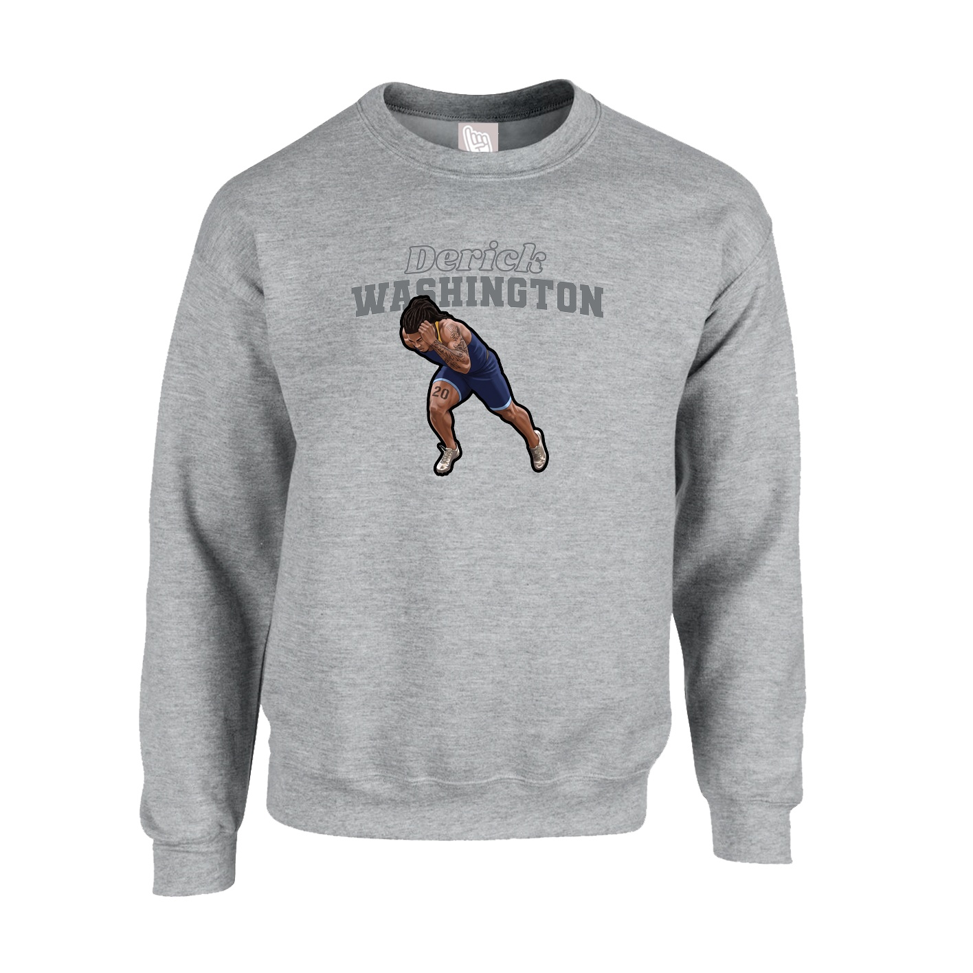 Fleece Crew — Name Arch in Grey