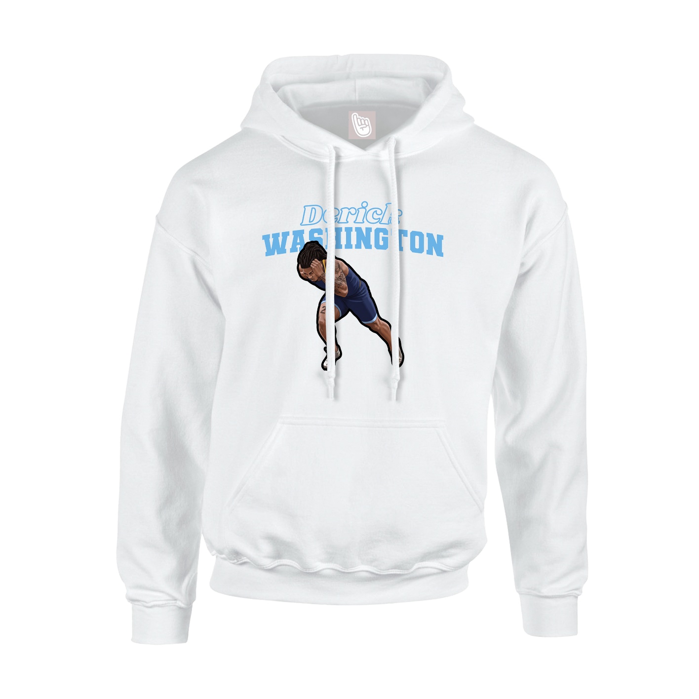 Youth Hoodie — Name Arch in White
