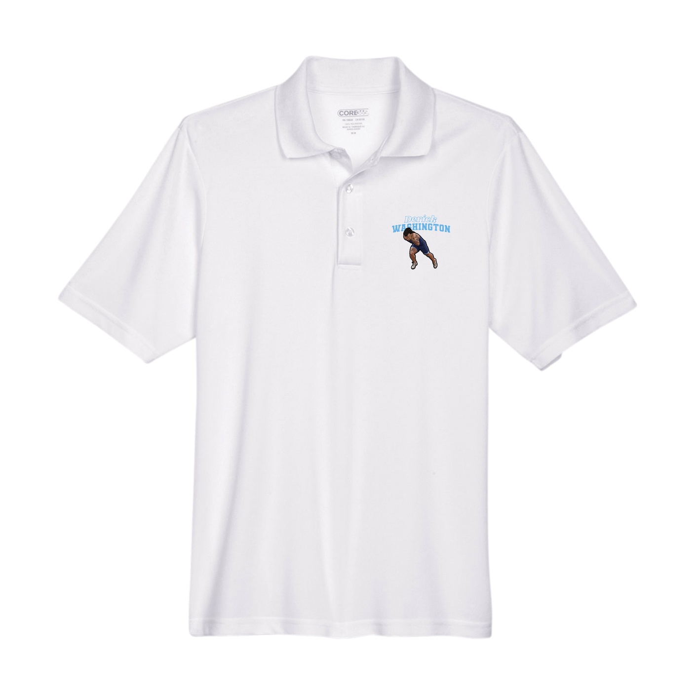Performance Polo — Name Arch in White