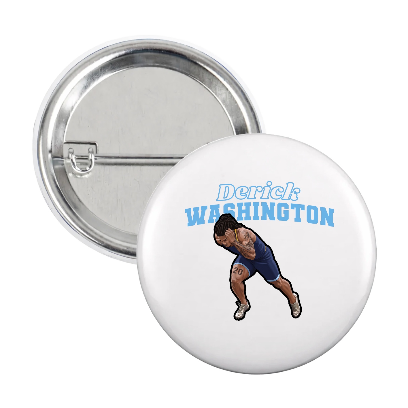 Game Day Button — Name Arch in White