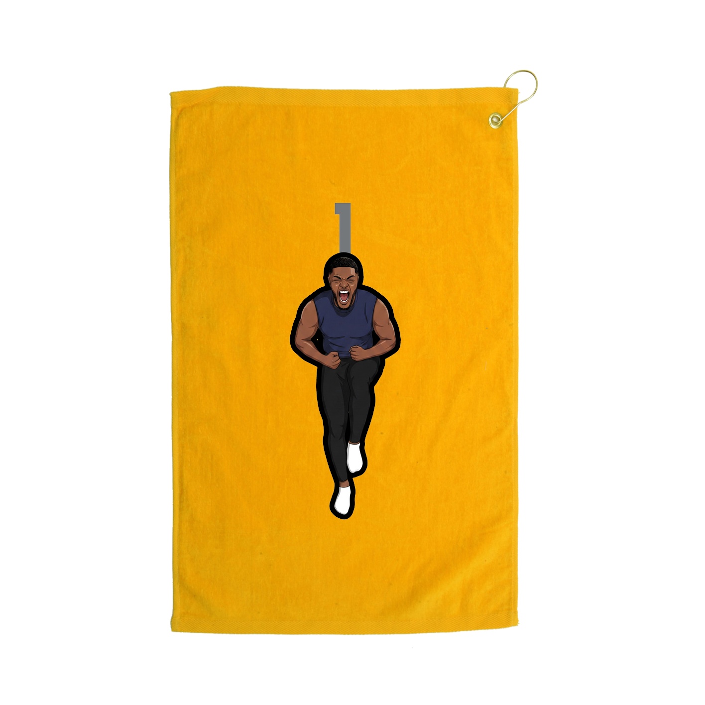 Golf Towel — Number Top in Gold