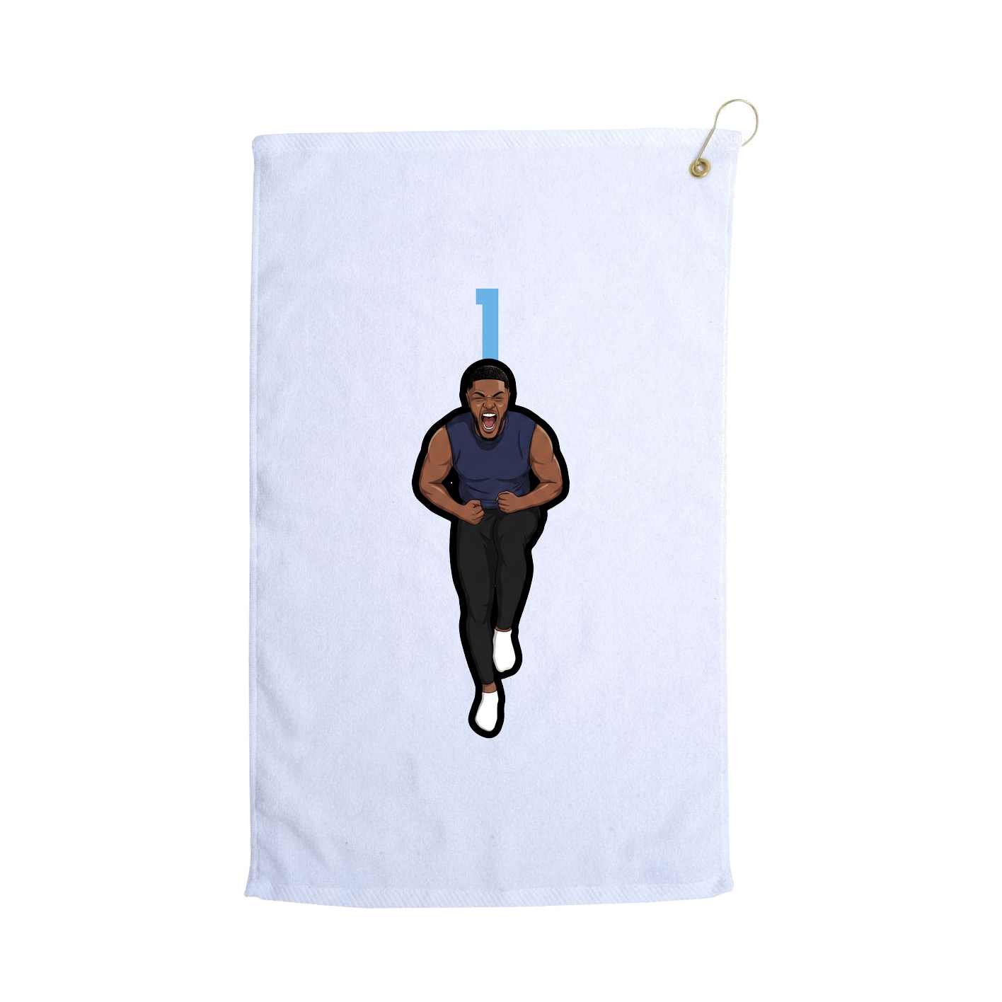 Golf Towel — Number Top in White