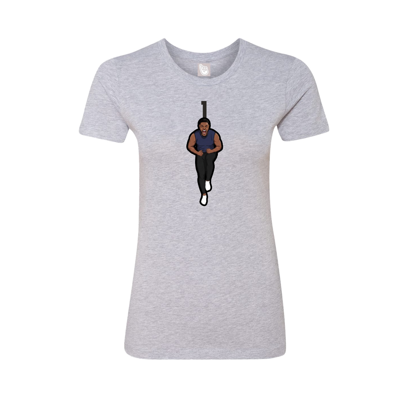Fitted Women's Tee — Number Top in Grey