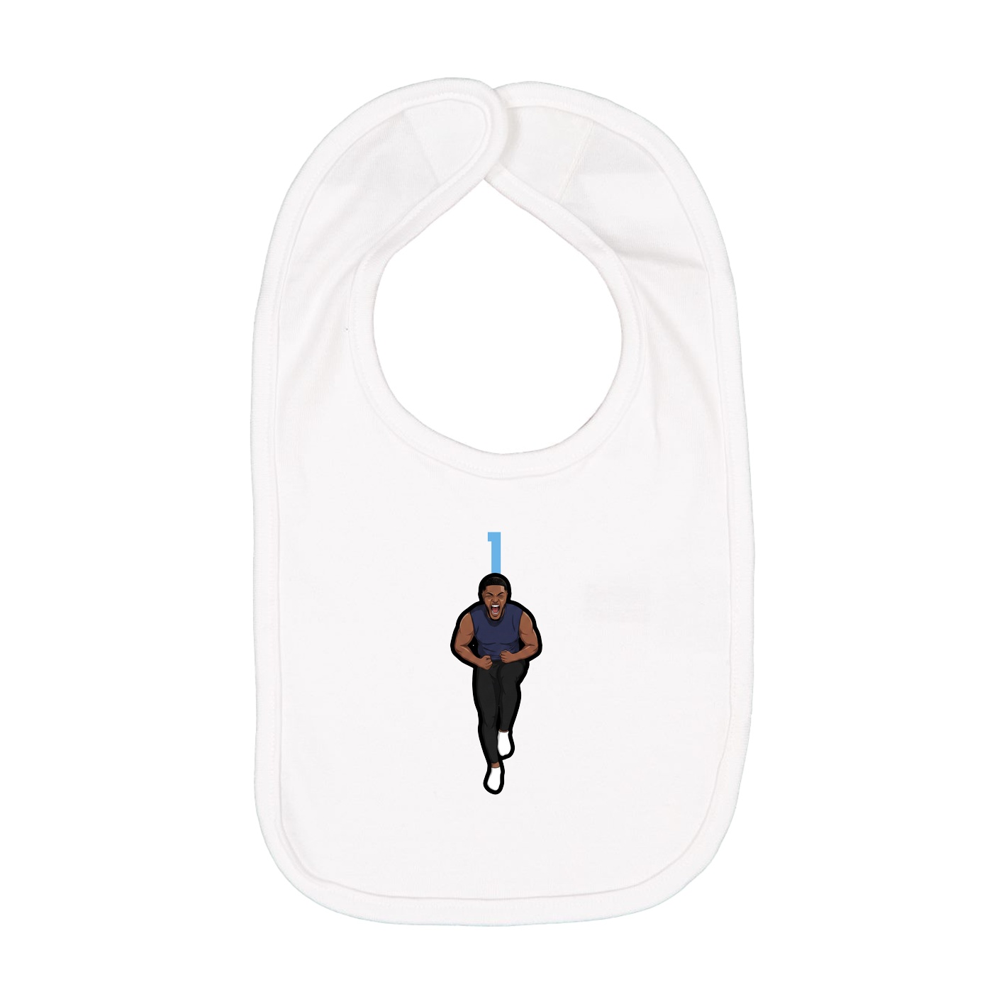 Infant Bib — Number Top in White