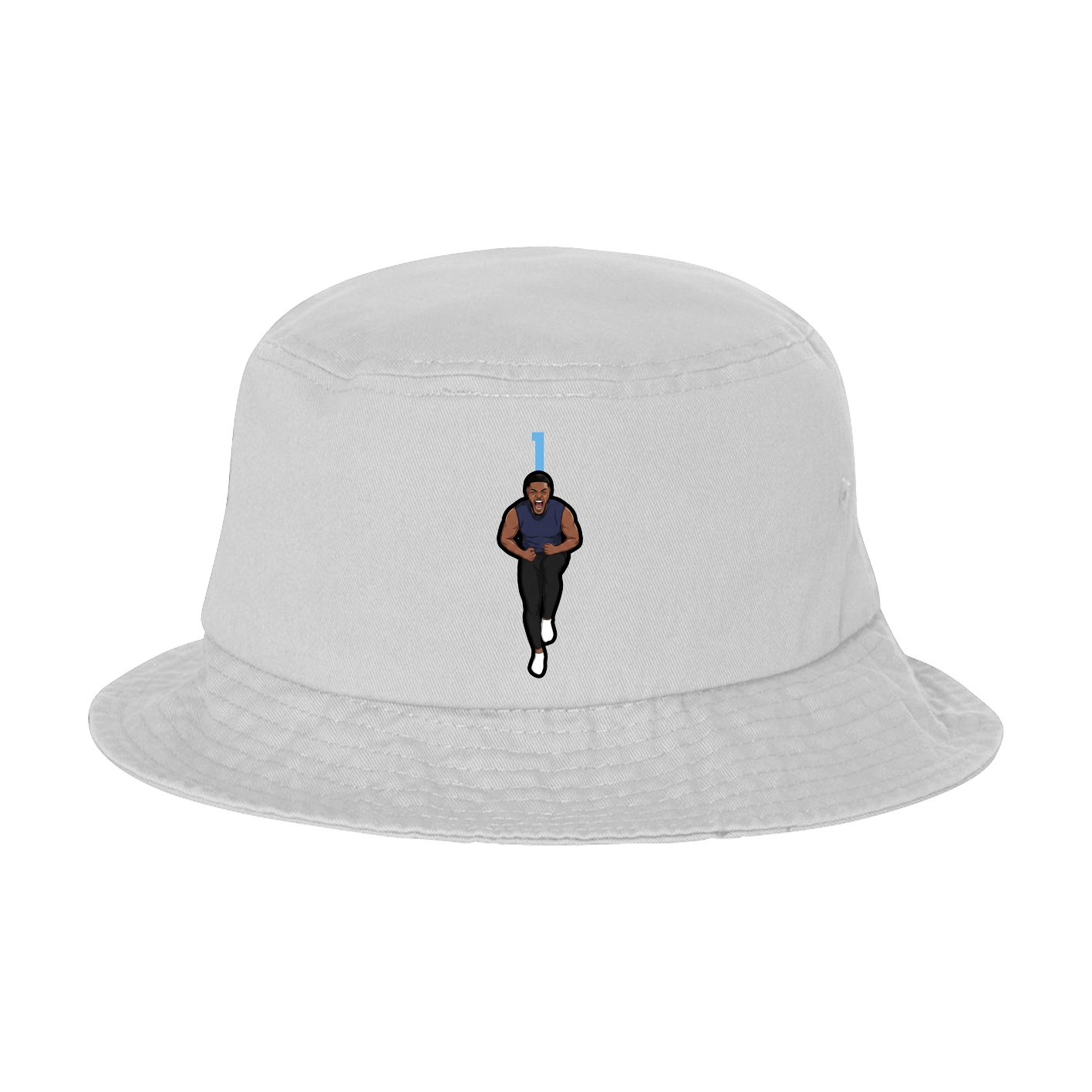 Bucket Cap — Number Top in White
