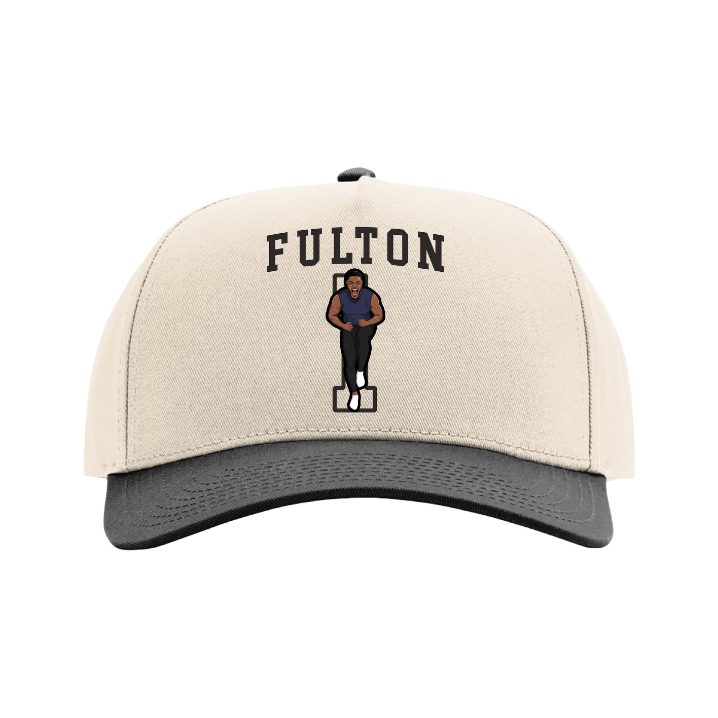 Full Fabric Five-Panel Champ Cap — Shirsey in Cream/Black