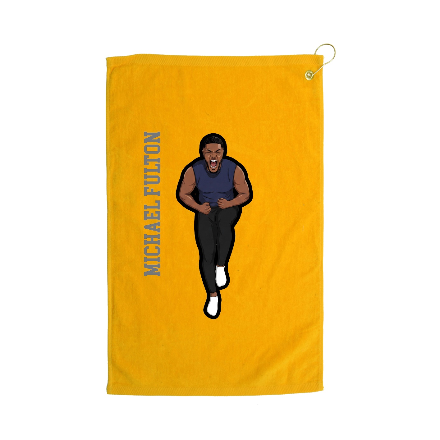 Golf Towel — Name Vertical in Gold