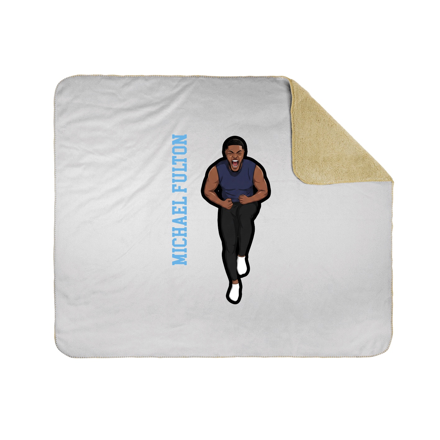 Throw Blanket — Name Vertical in White