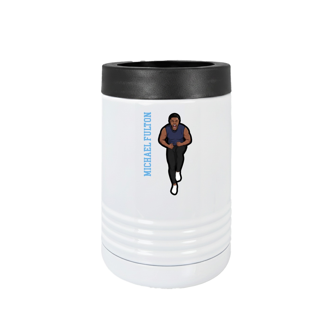 Beverage Holder — Name Vertical in White
