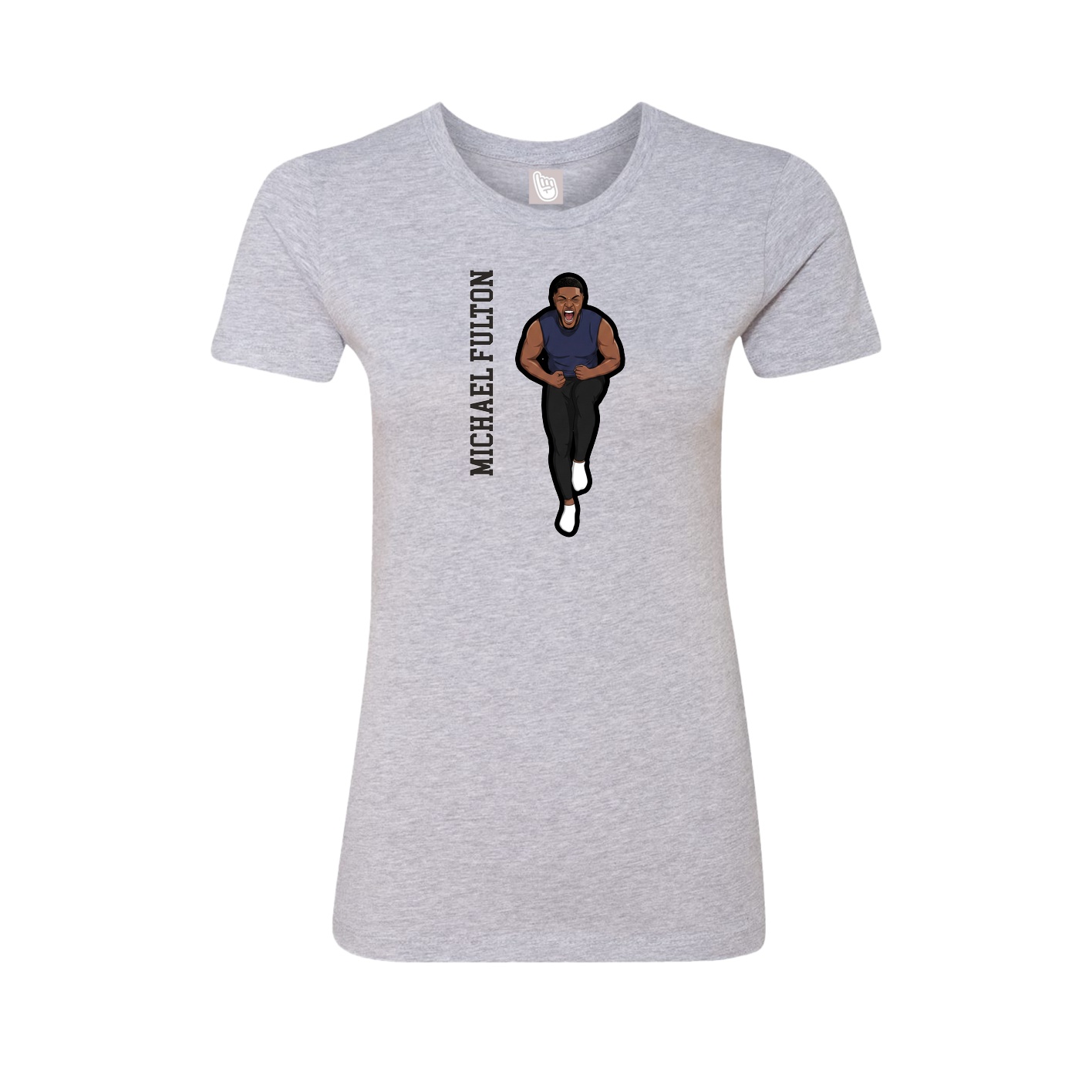 Womens Tee — Name Vertical in Grey