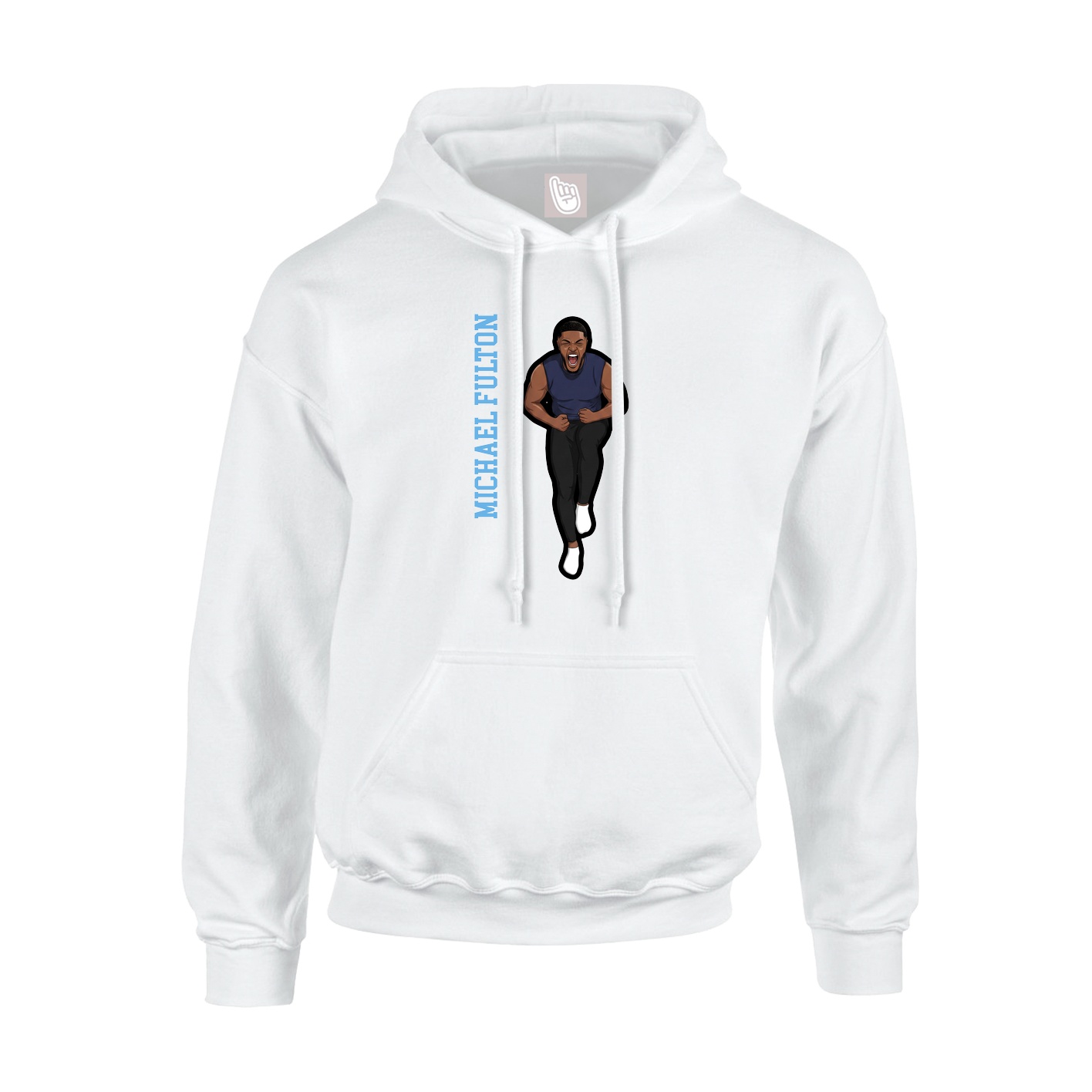 Youth Hoodie — Name Vertical in White