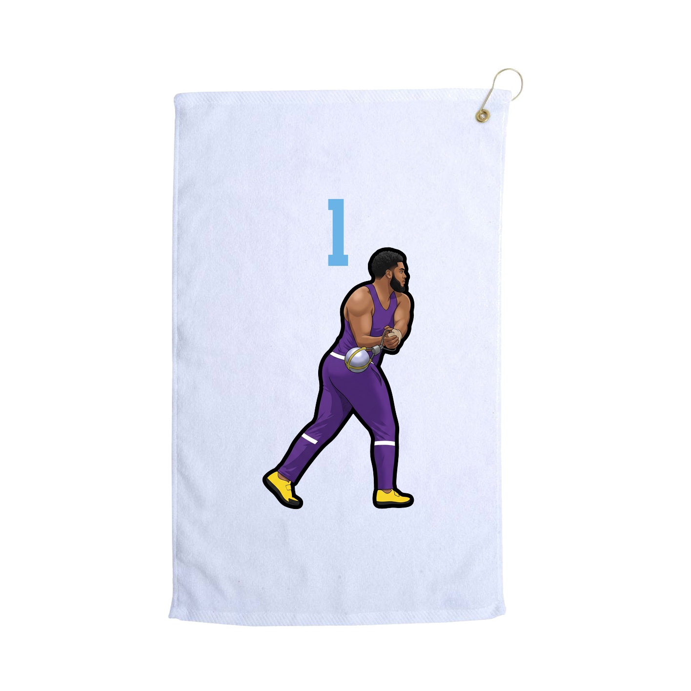 Golf Towel — Number Top in White