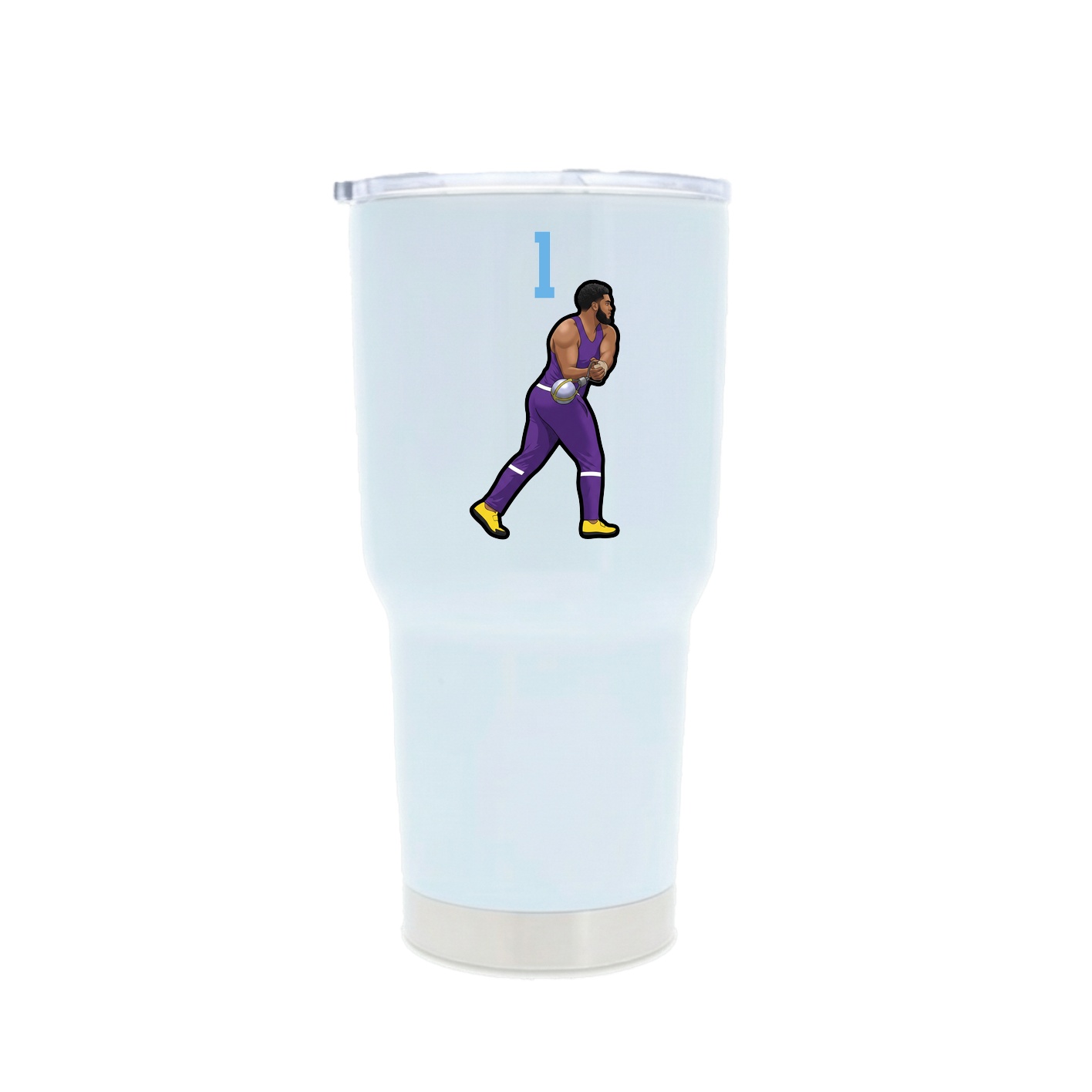 30oz Stainless Steel Tumbler — Number Top in White