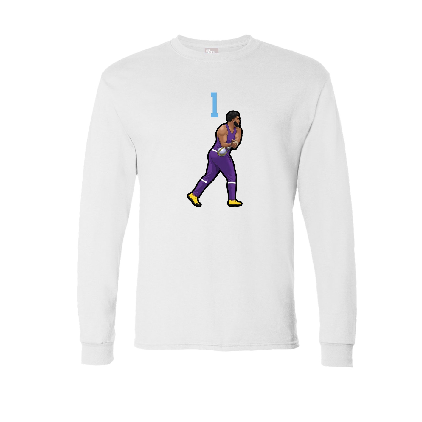Long Sleeve Tee — Number Top in White