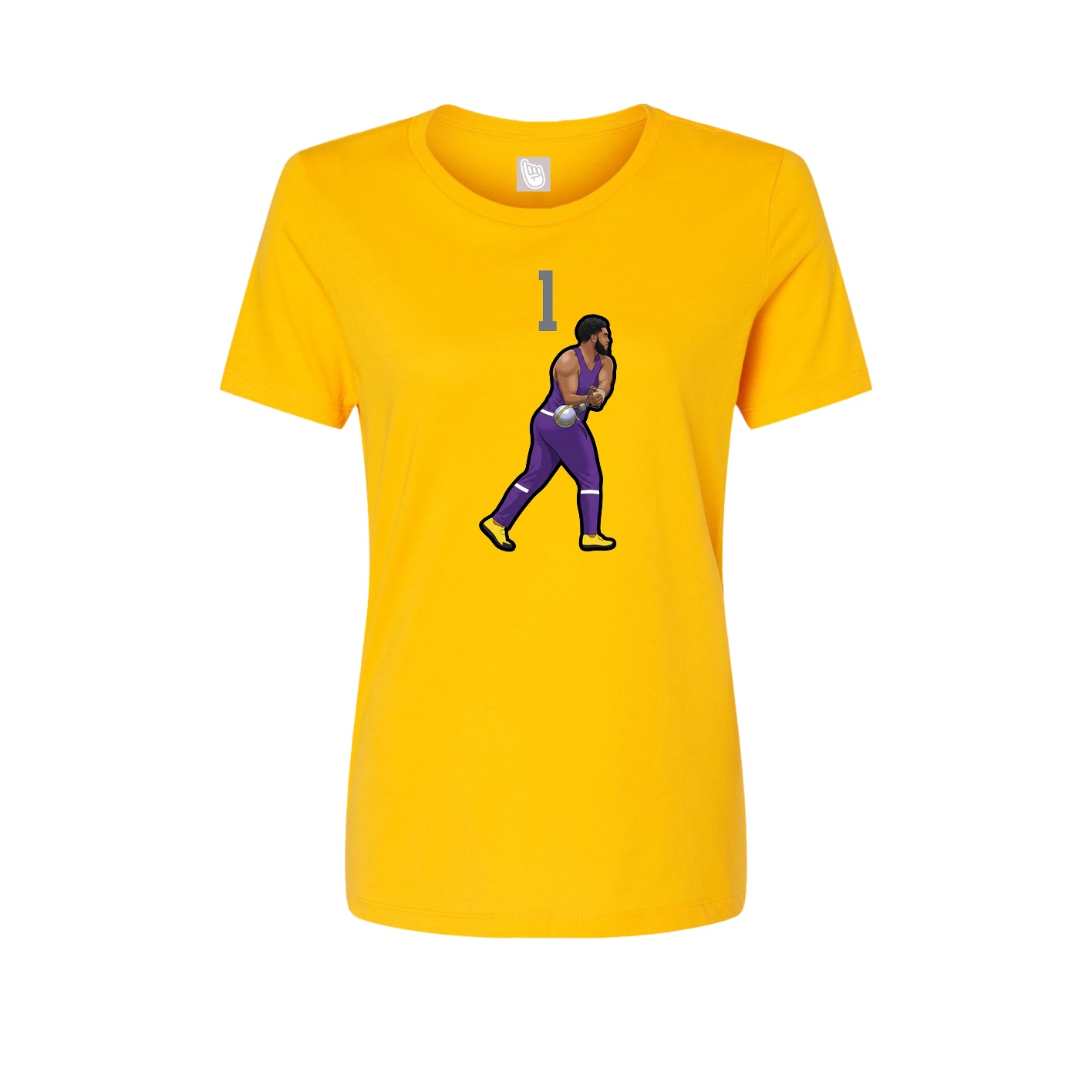 Fitted Women's Tee — Number Top in Gold
