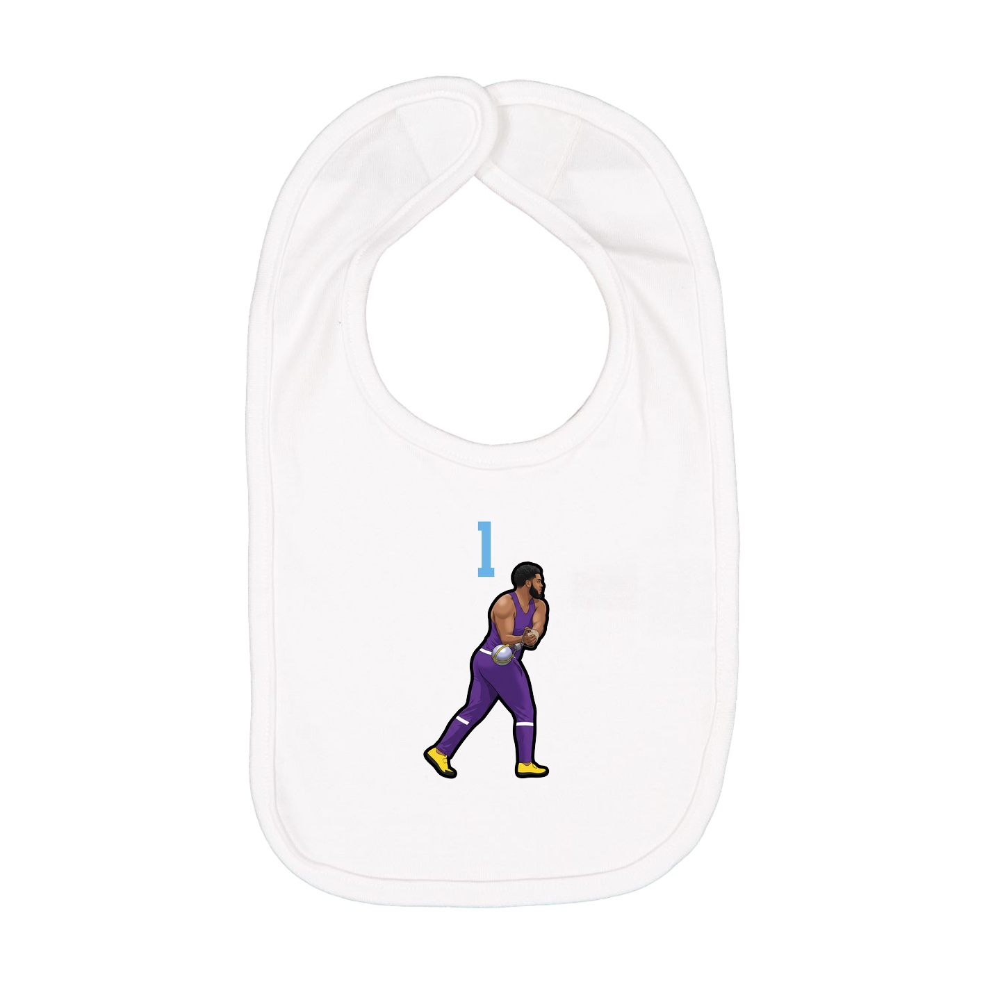 Infant Bib — Number Top in White