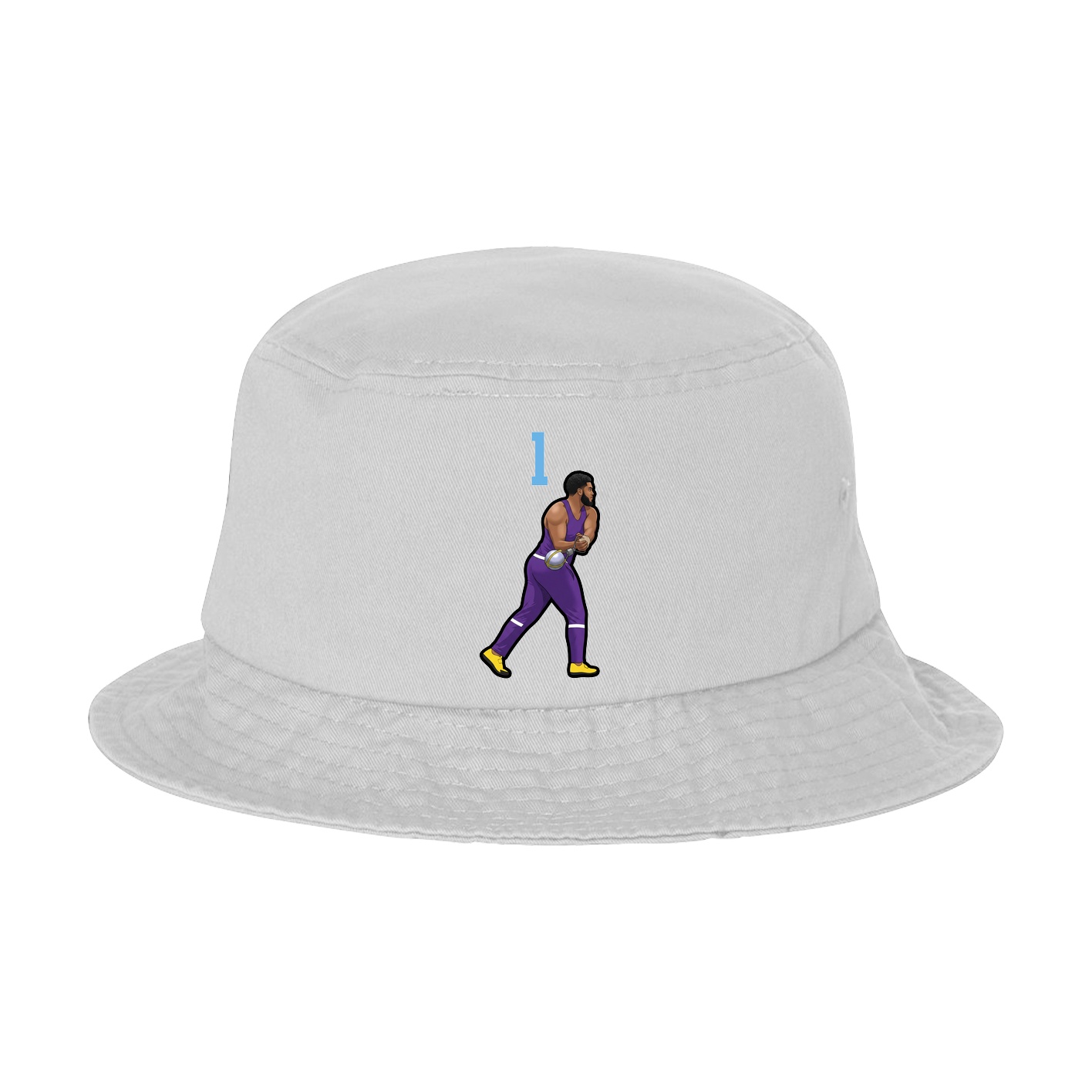 Bucket Cap — Number Top in White
