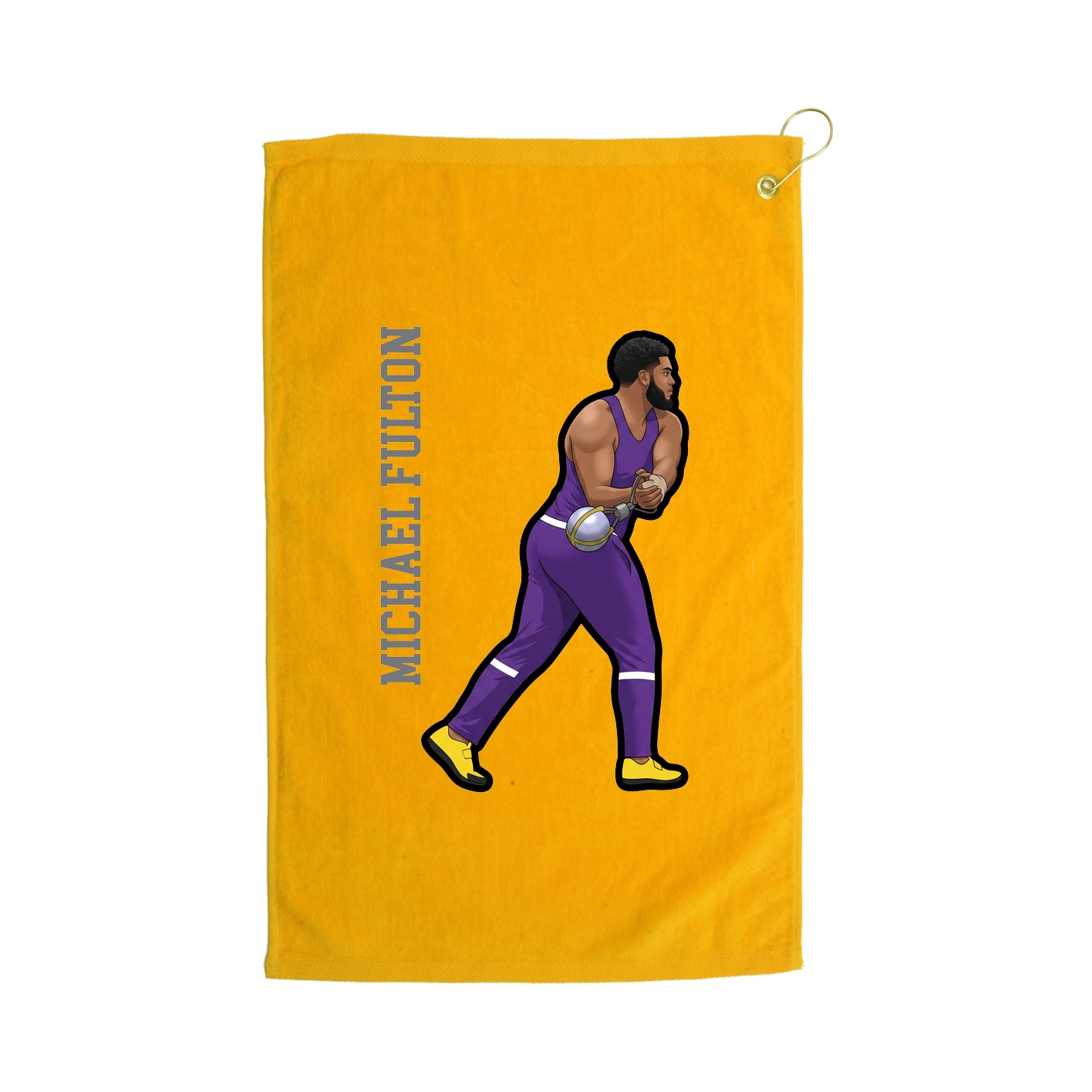 Golf Towel — Name Vertical in Gold