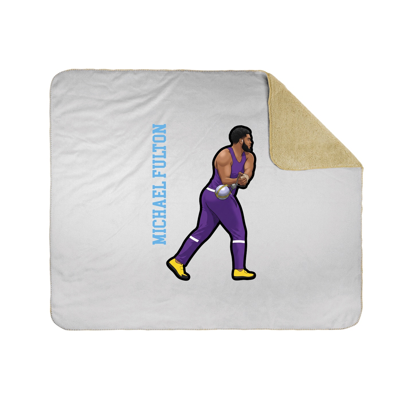 Throw Blanket — Name Vertical in White