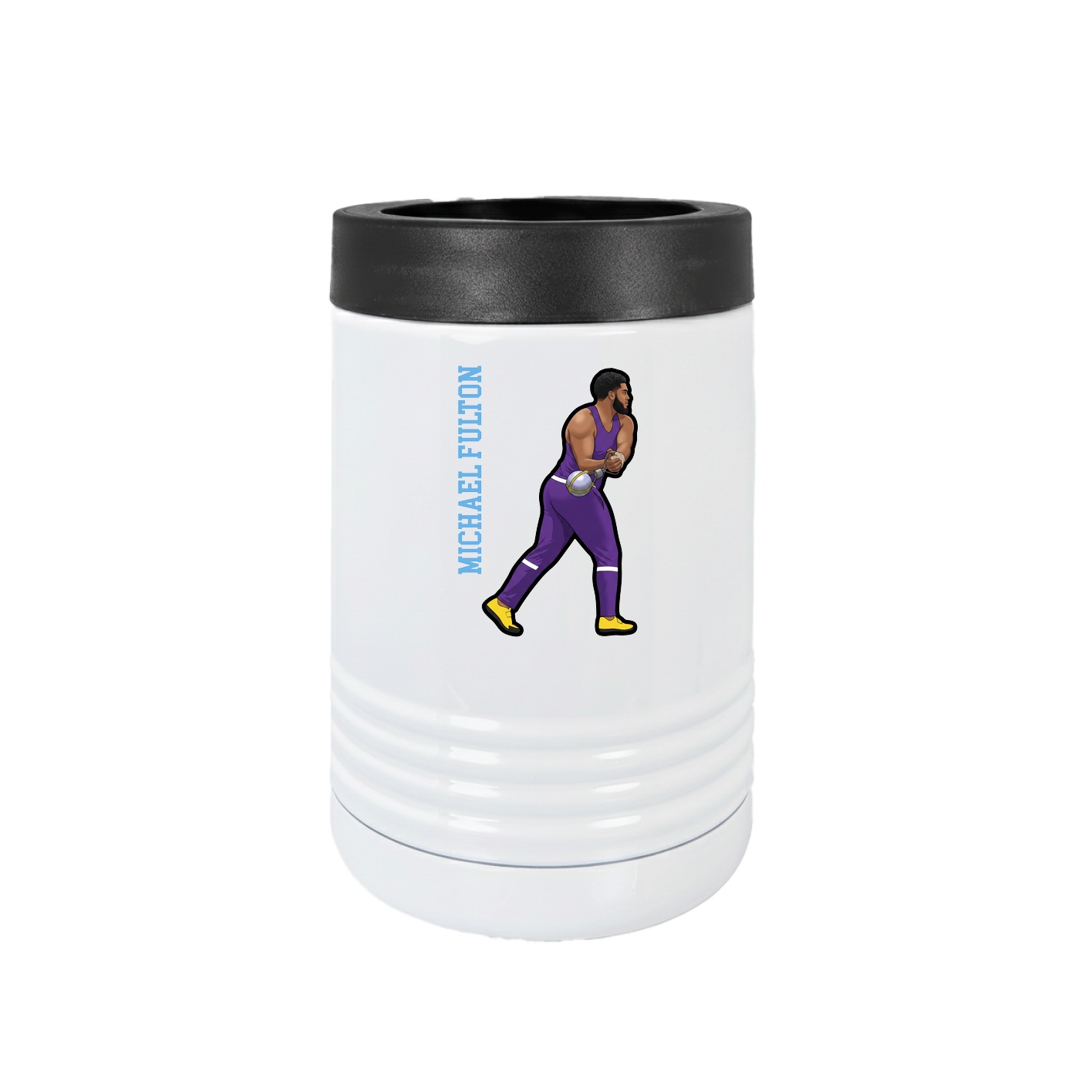 Beverage Holder — Name Vertical in White