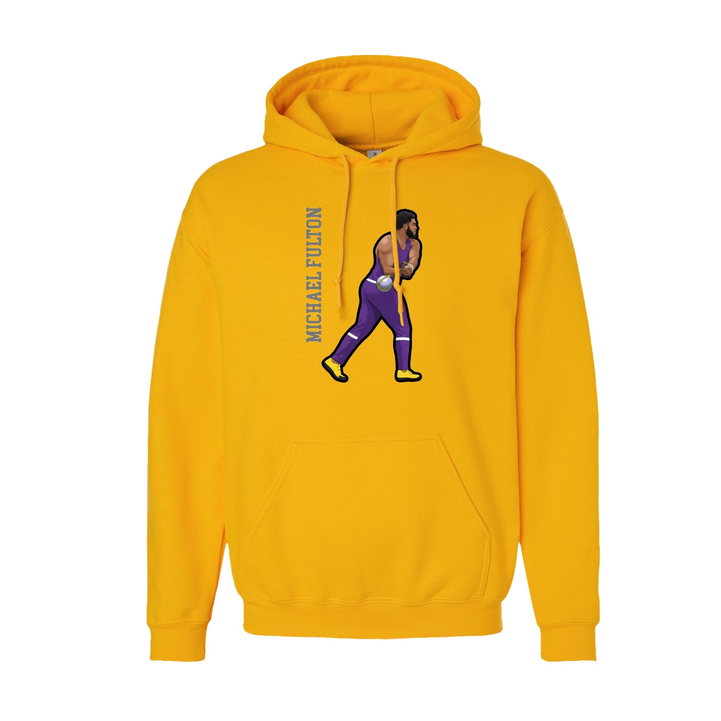 Hoodie — Name Vertical in Gold