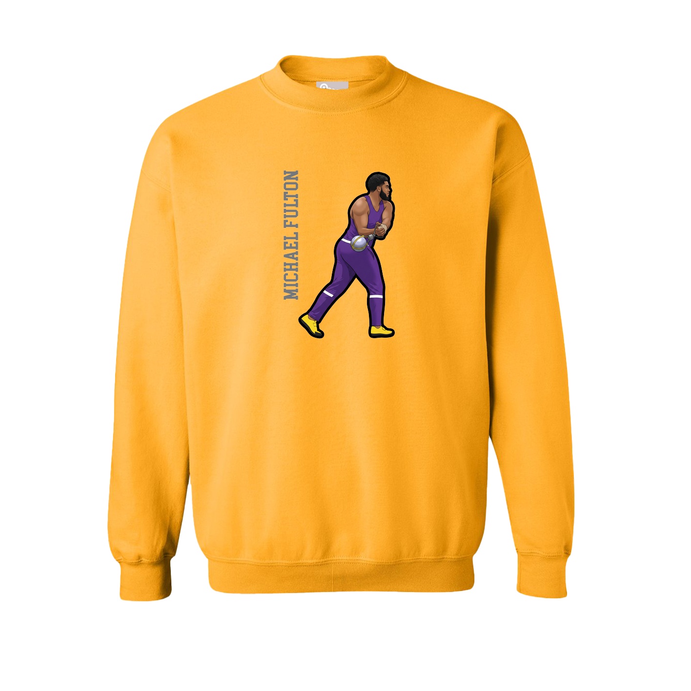 Fleece Crew — Name Vertical in Gold