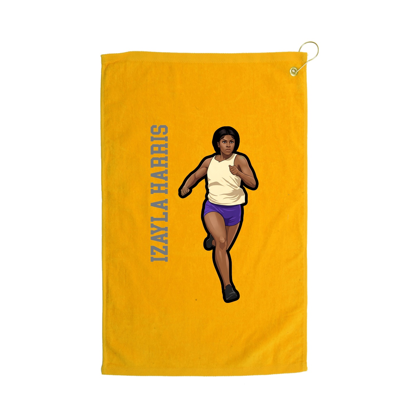 Golf Towel — Name Vertical in Gold