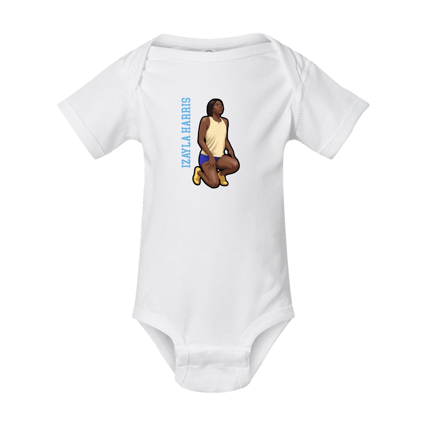Baby Onesie — Name Vertical in White