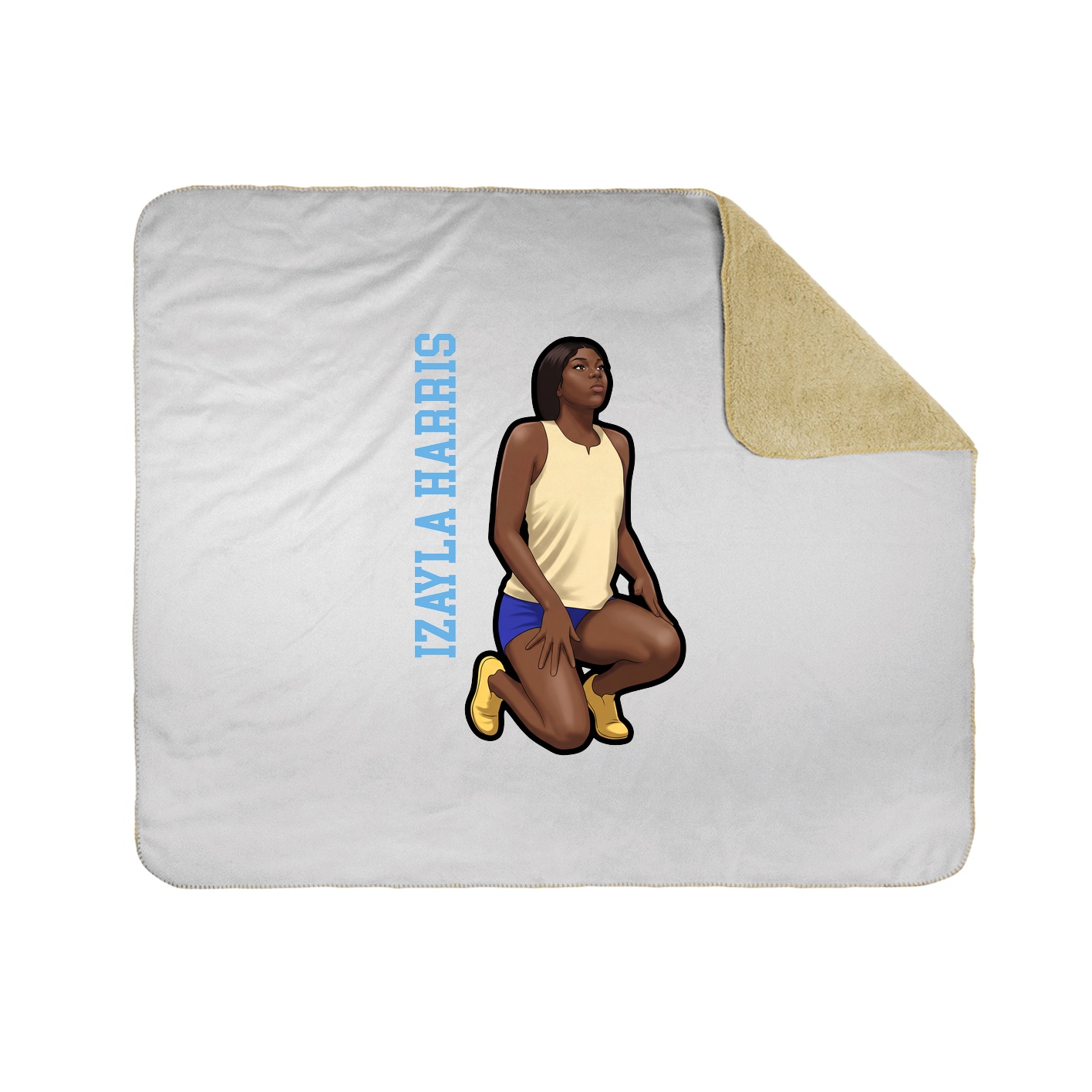 Throw Blanket — Name Vertical in White