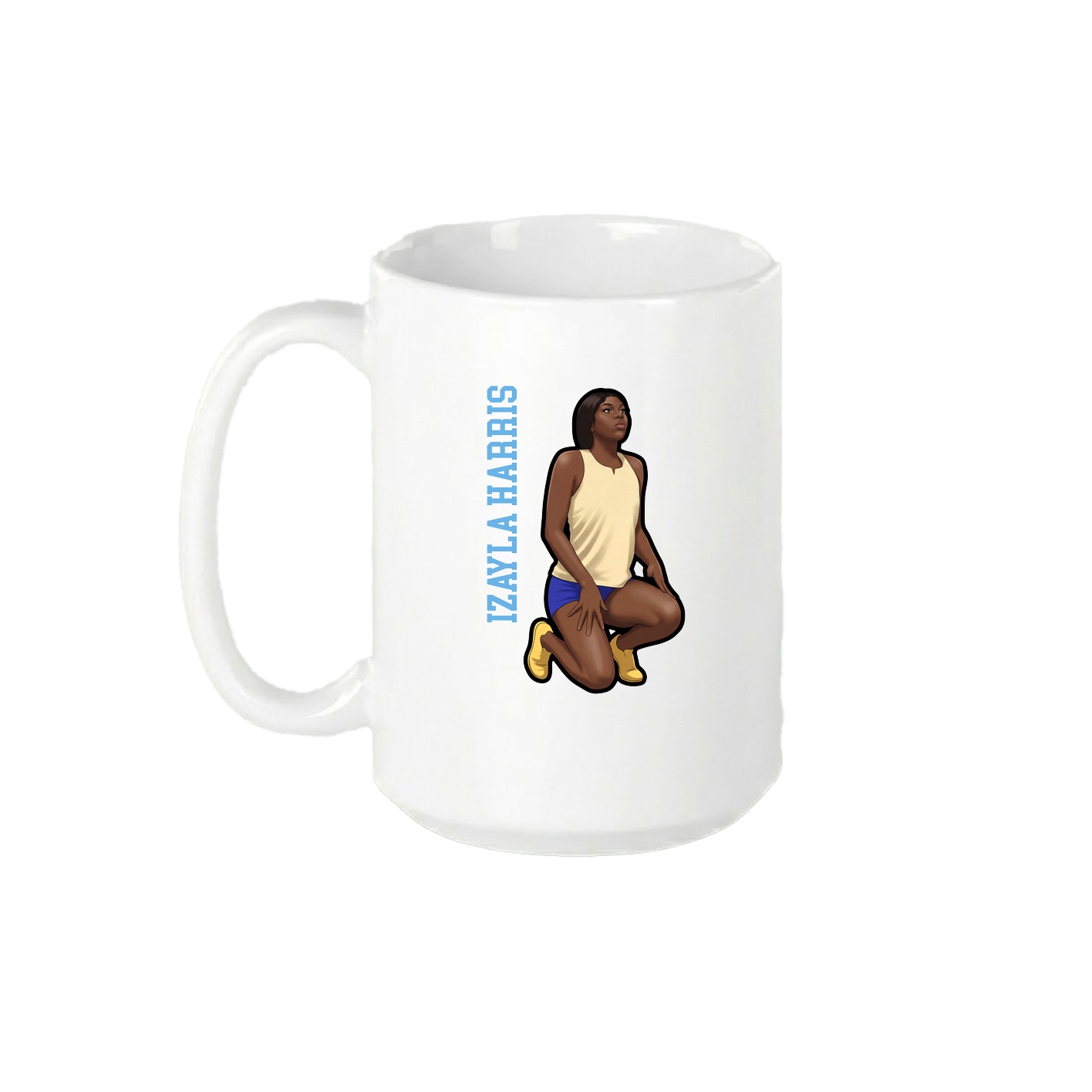 15oz Coffee Mug — Name Vertical in White