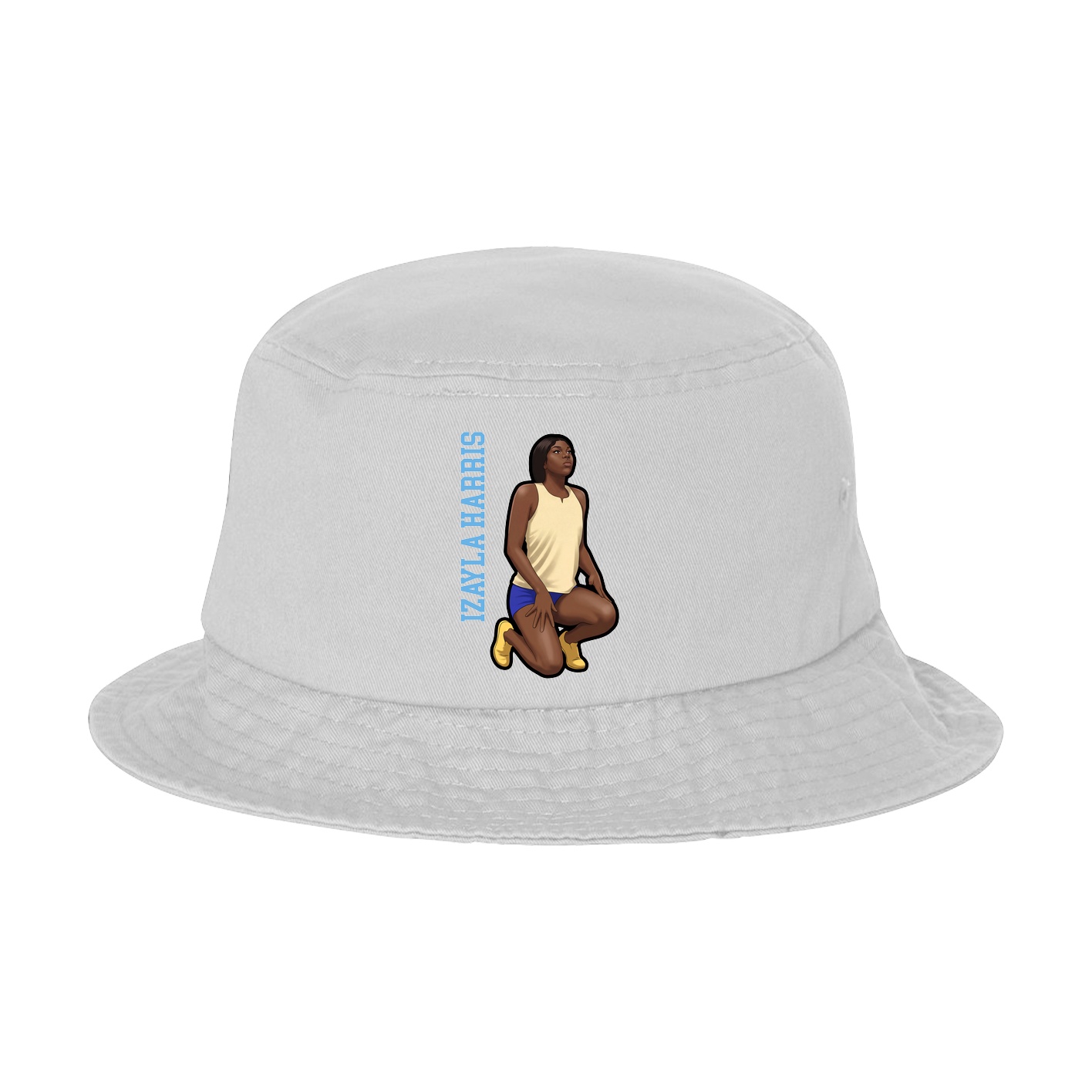 Bucket Cap — Name Vertical in White