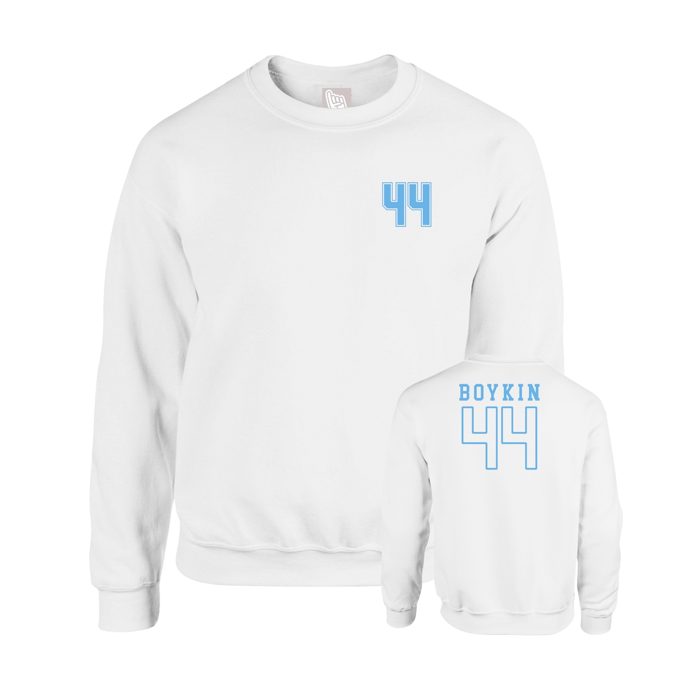 Fleece Crew — Chest Back in White