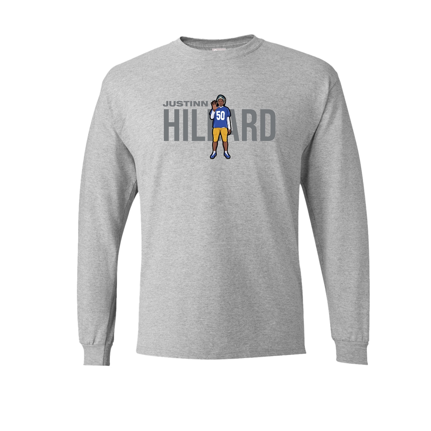 Long Sleeve Tee — Player Name in Grey