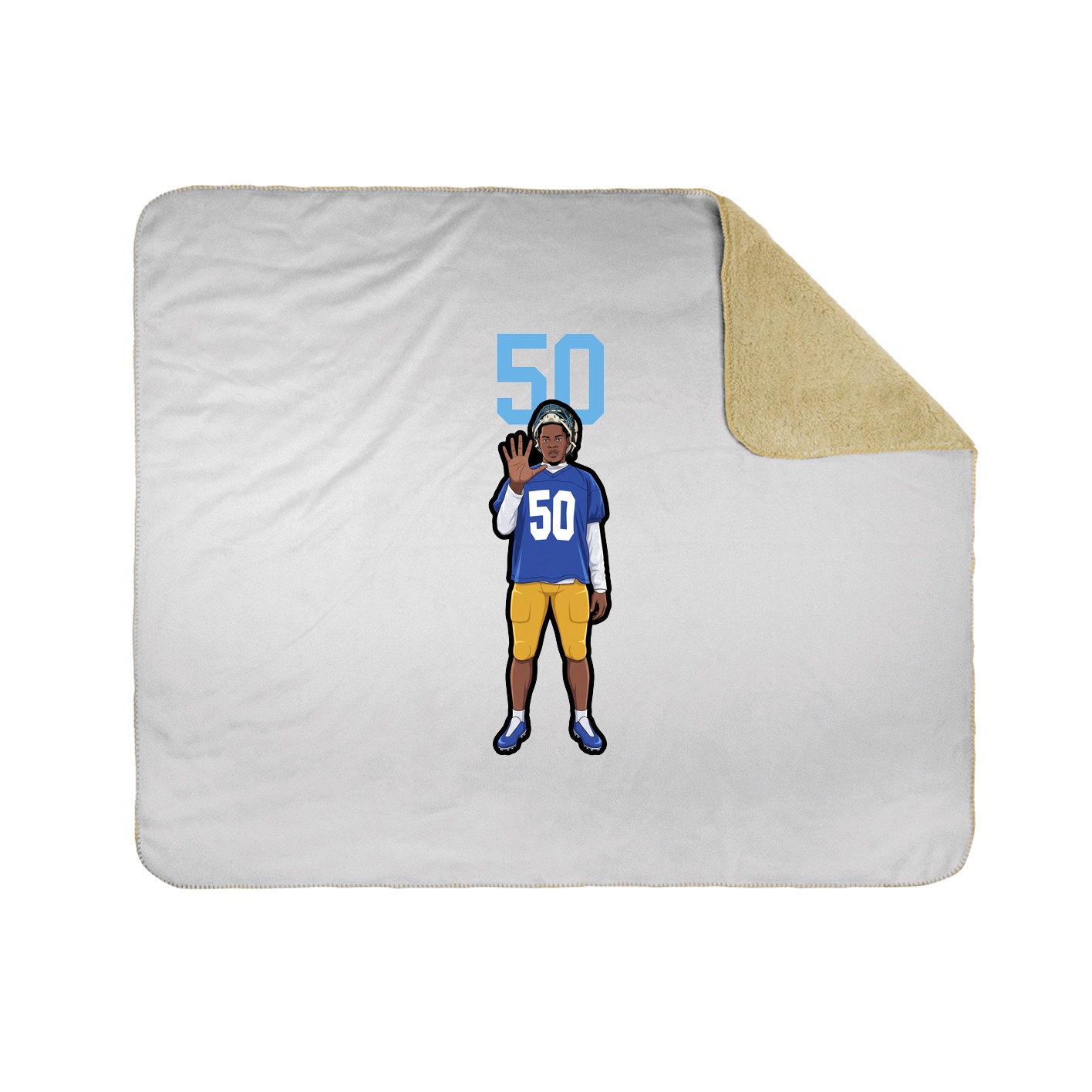 Throw Blanket — Number Top in White
