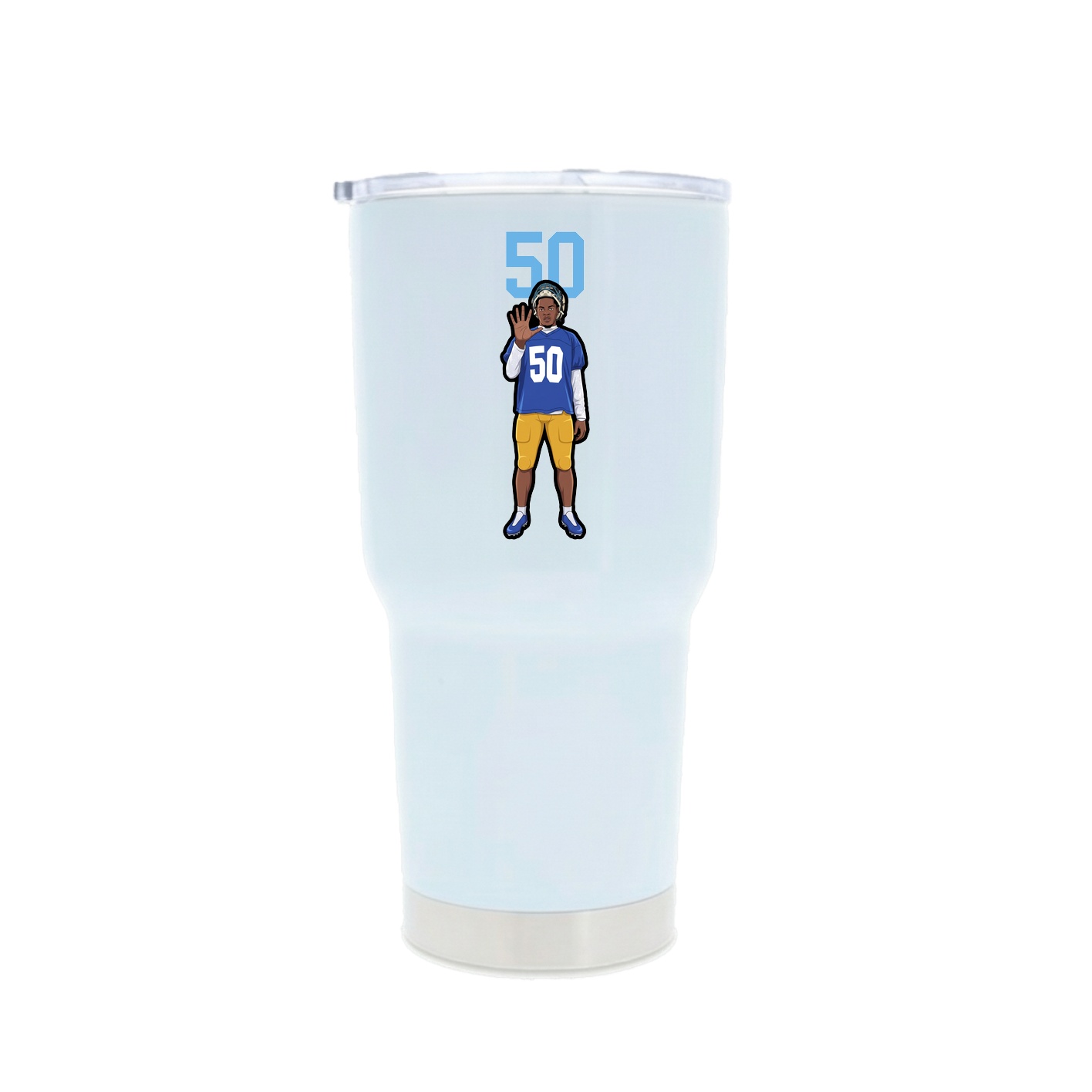 30oz Stainless Steel Tumbler — Number Top in White