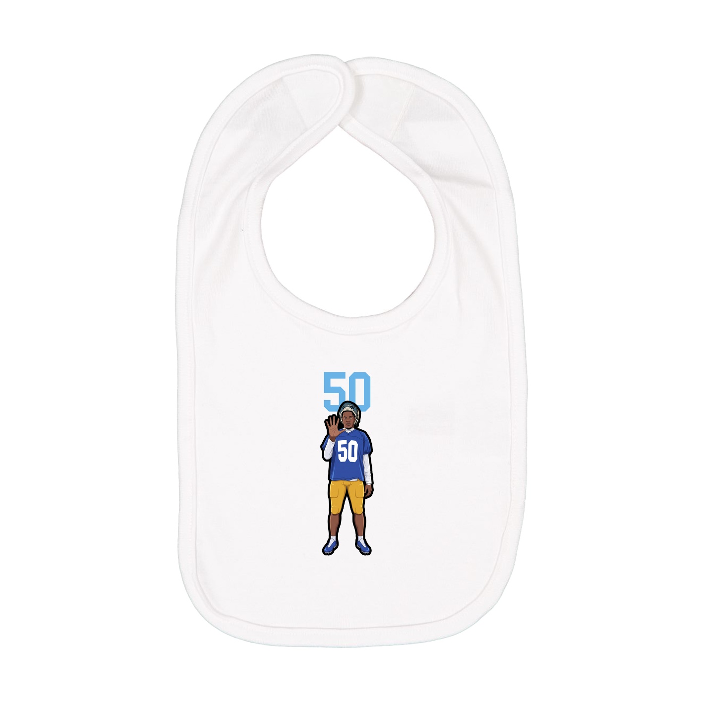 Infant Bib — Number Top in White