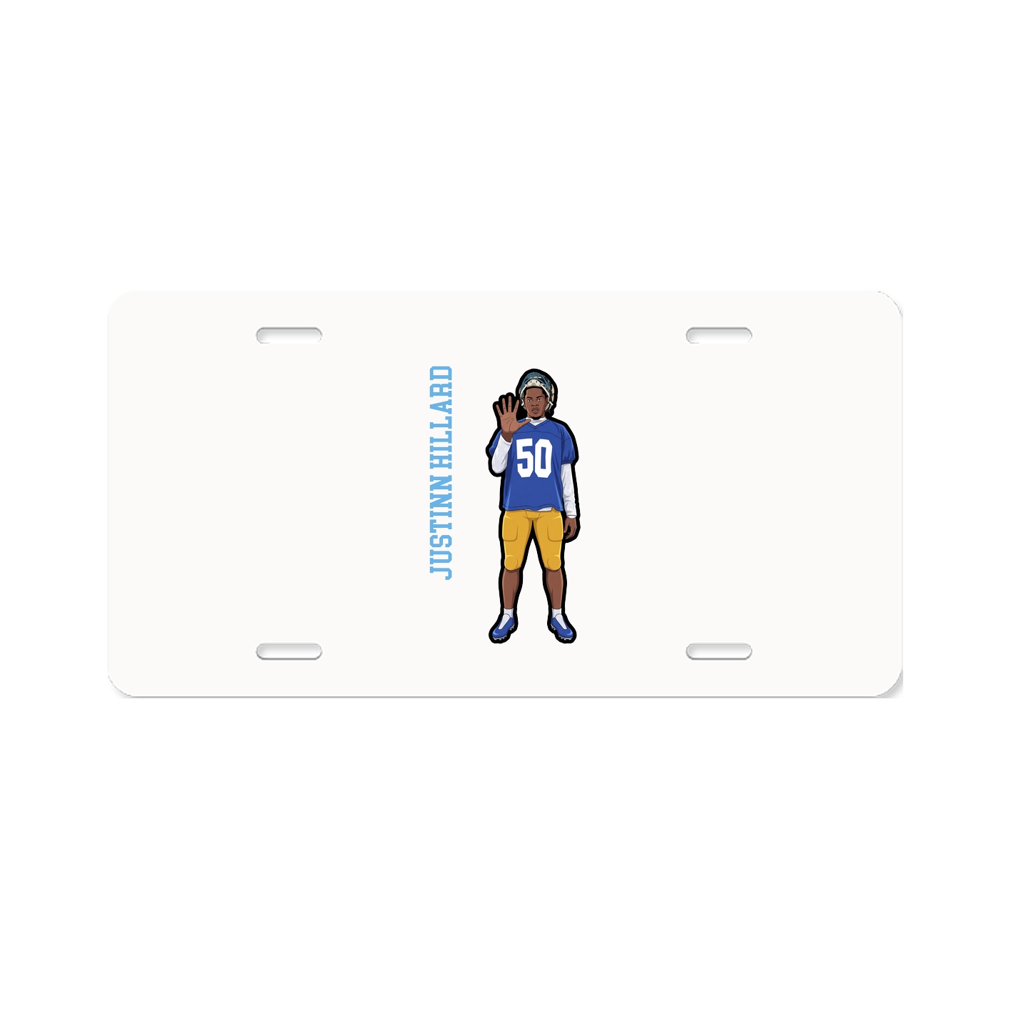 License Plate — Name Vertical in Classic