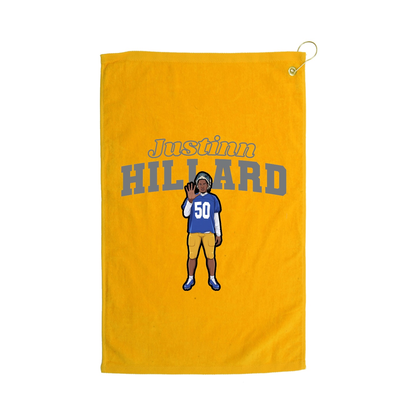 Golf Towel — Name Arch in Gold
