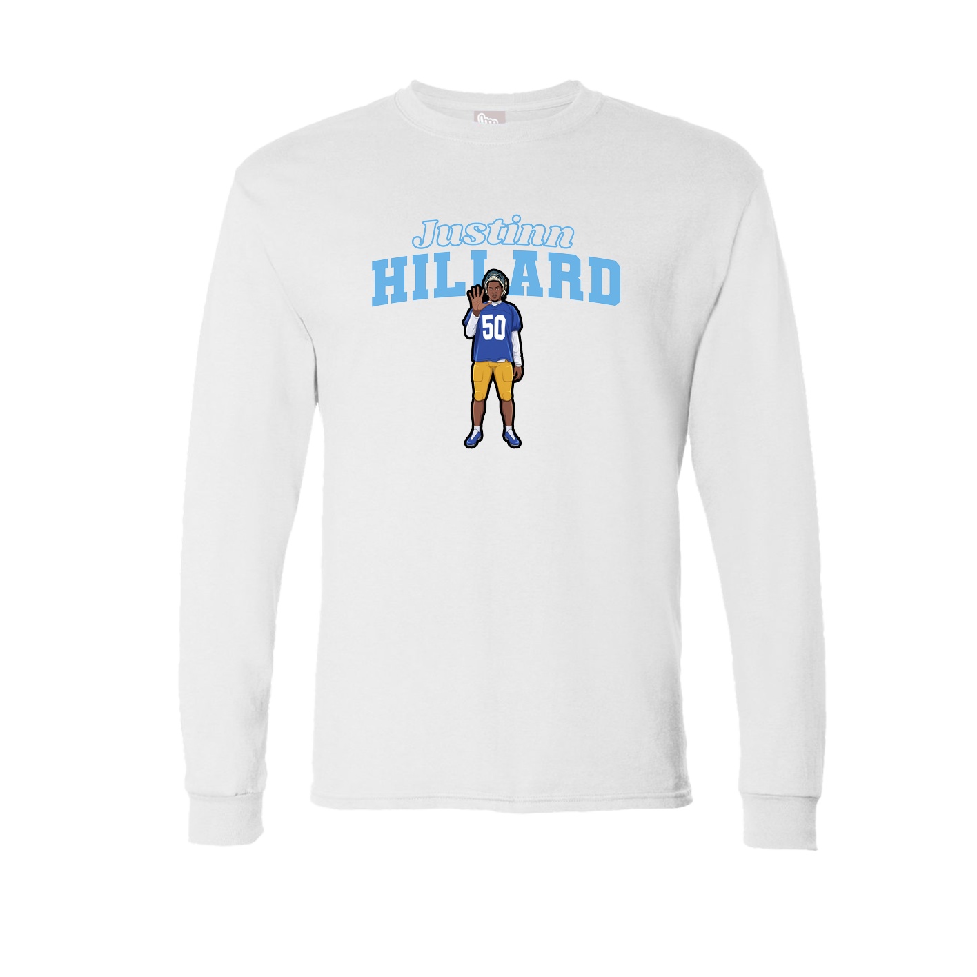 Long Sleeve Tee — Name Arch in White