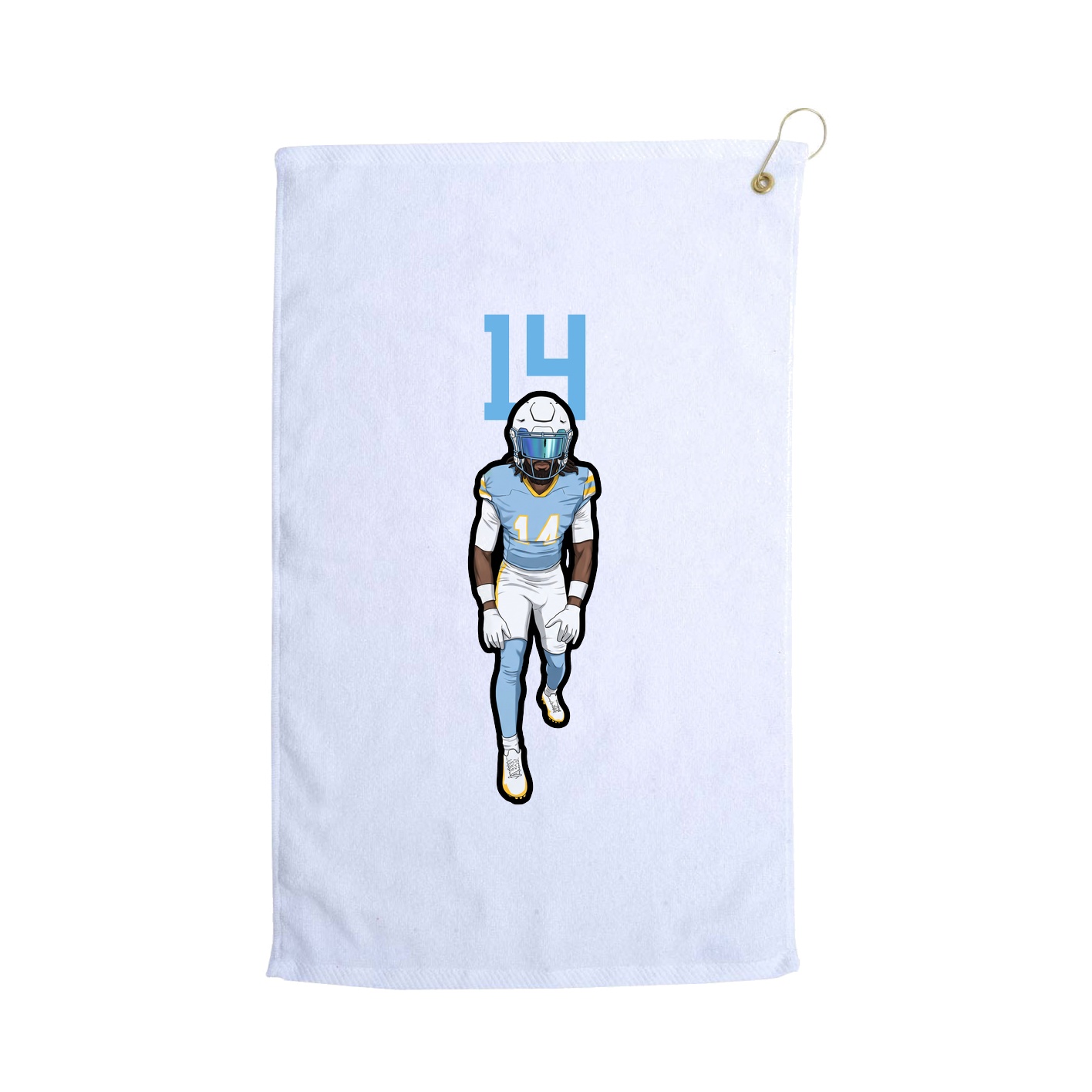 Golf Towel — Number Top in White