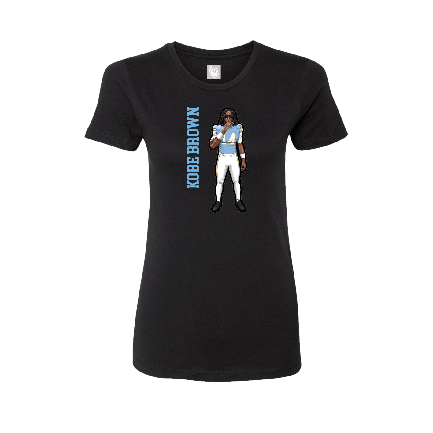 Fitted Women's Tee — Name Vertical in Black