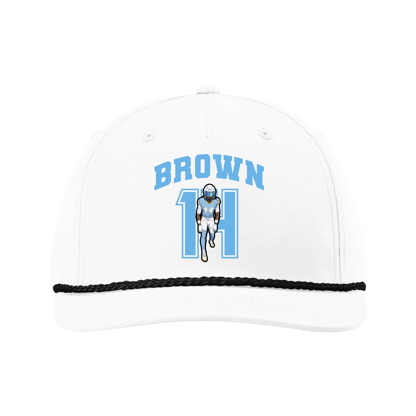 Five-Panel Classic Rope Cap — Number in White
