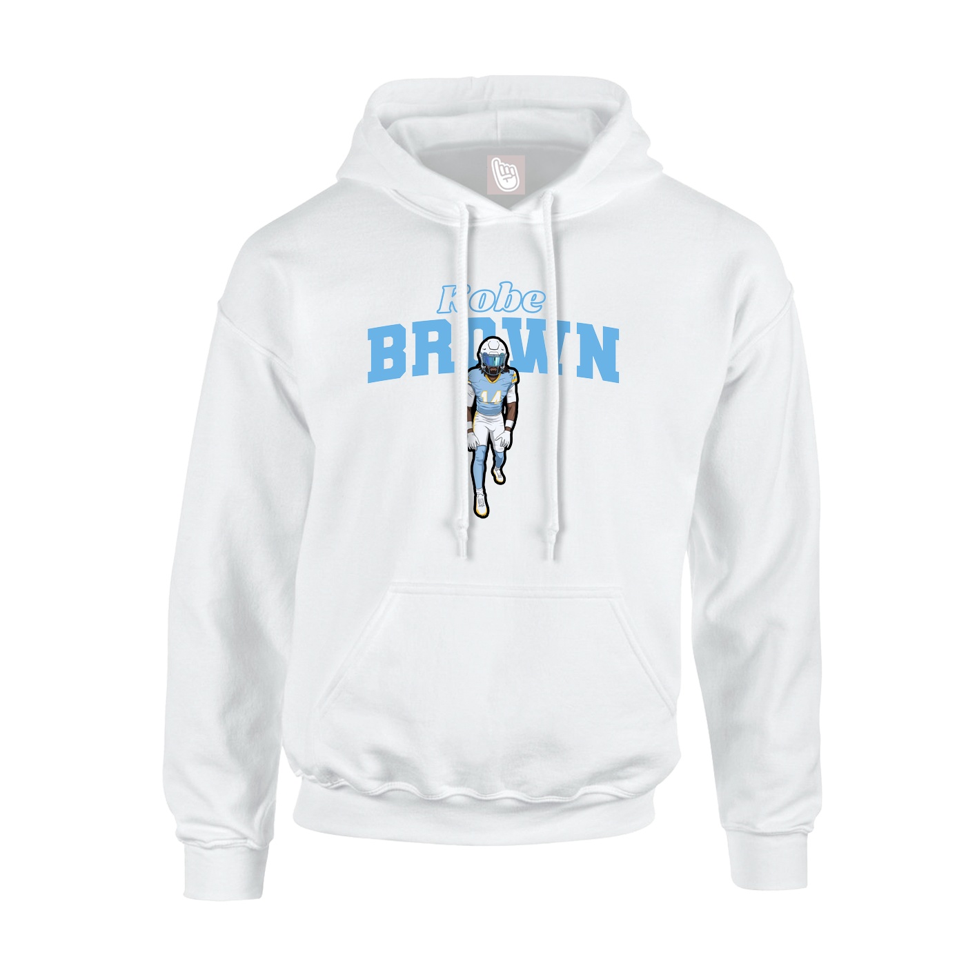 Youth Hoodie — Name Arch in White