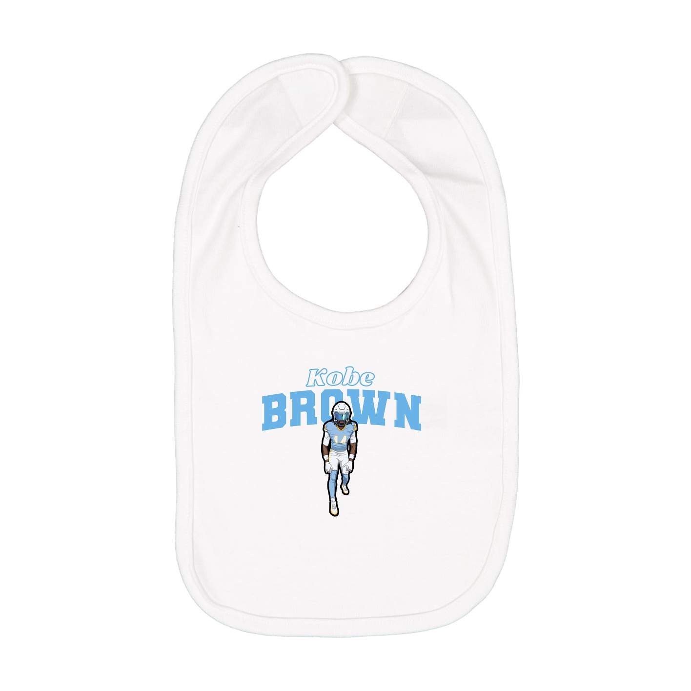 Infant Bib — Name Arch in White
