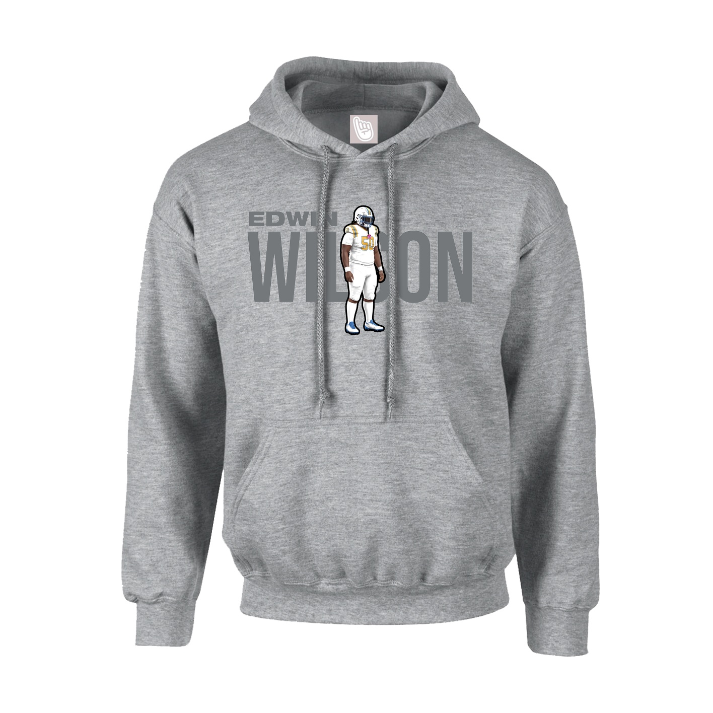 Youth Hoodie — Player Name in Grey