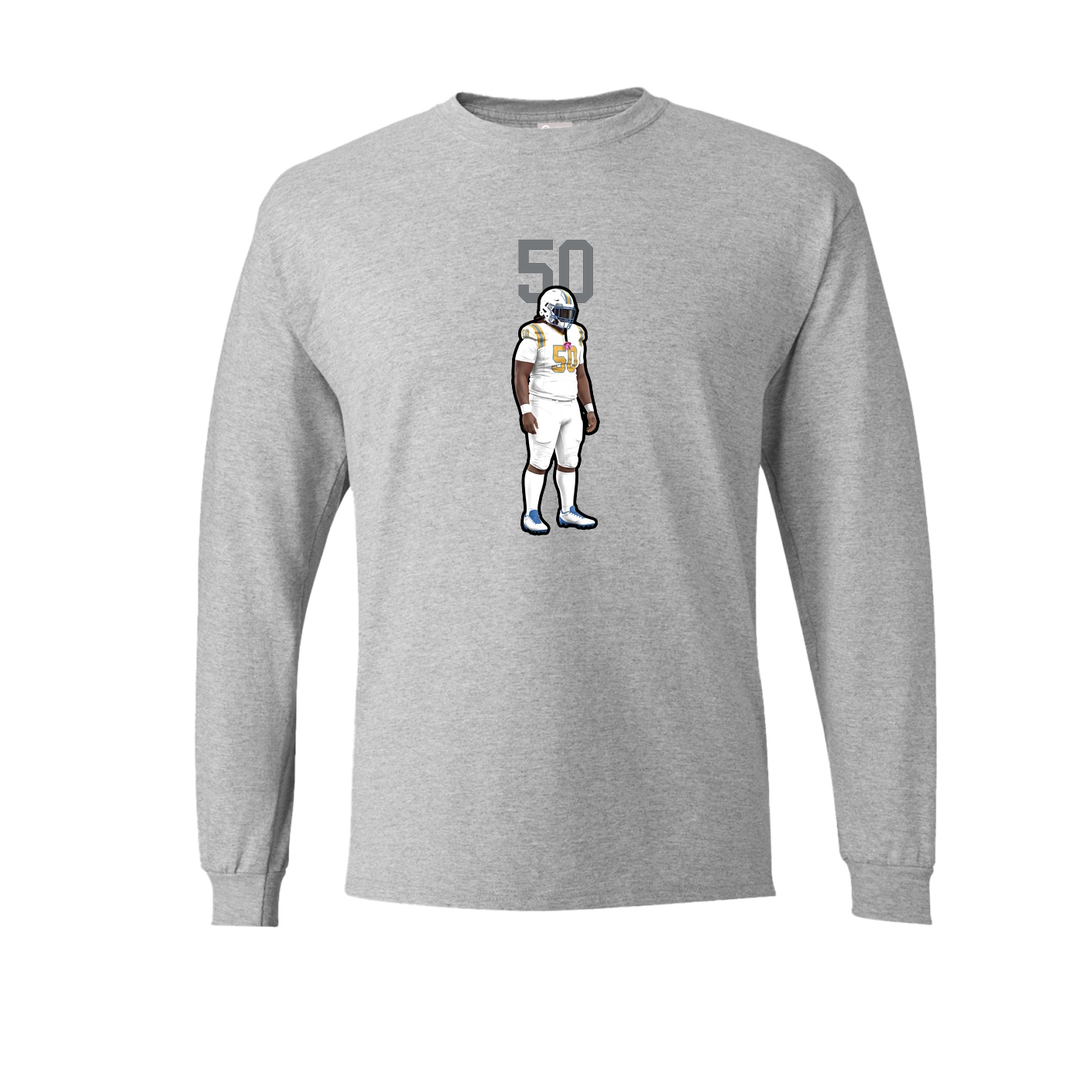 Long Sleeve Tee — Number Top in Grey
