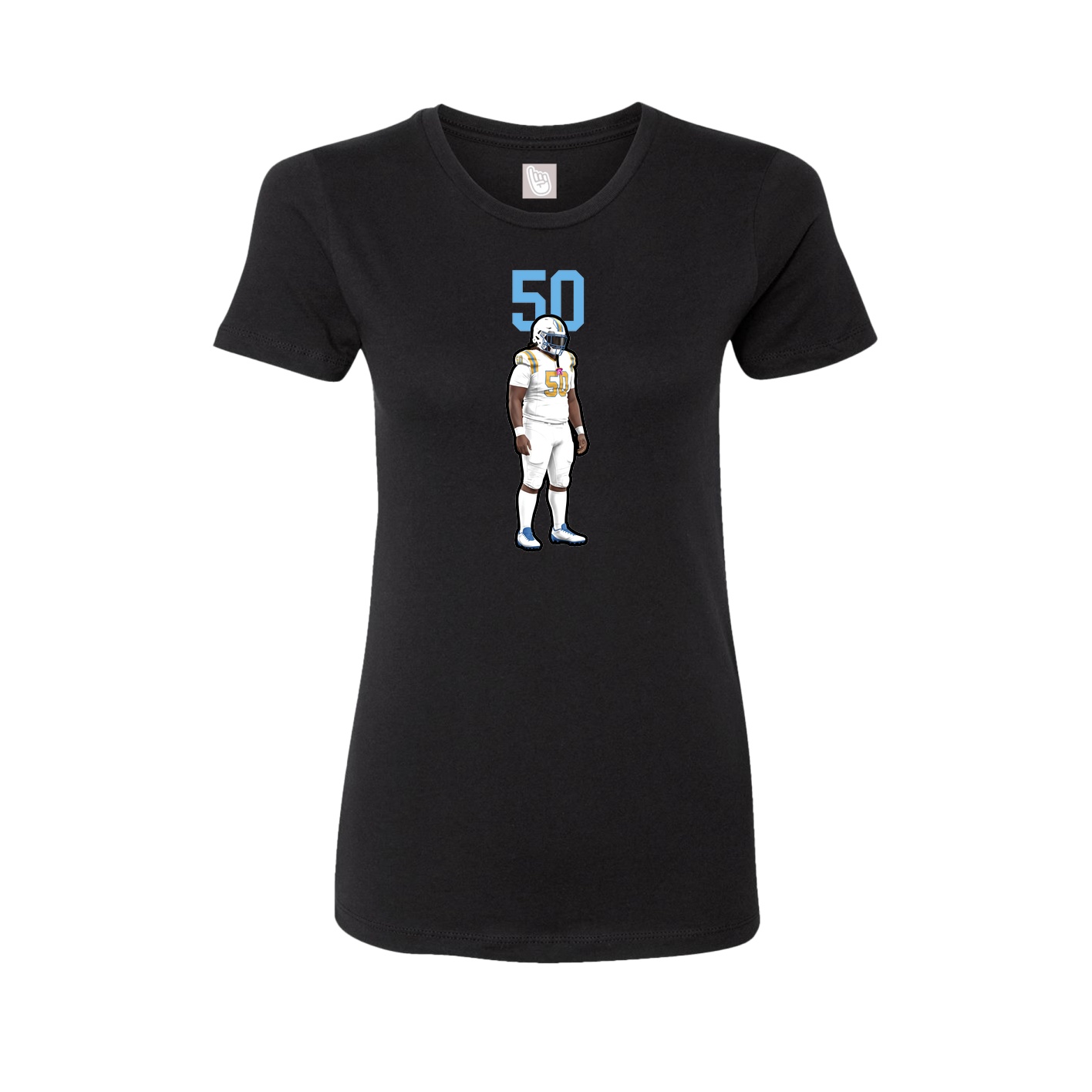 Fitted Women's Tee — Number Top in Black