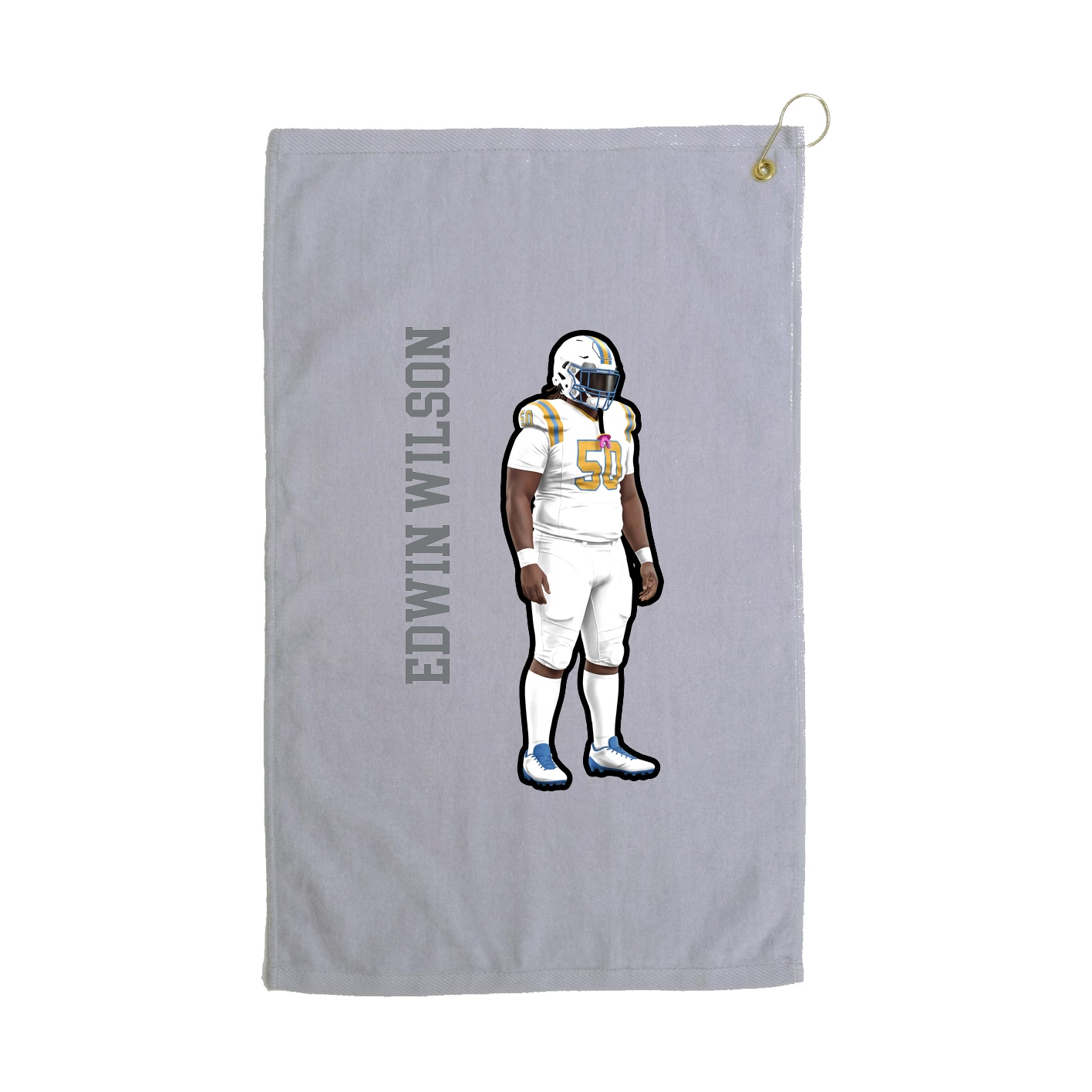Golf Towel — Name Vertical in Grey